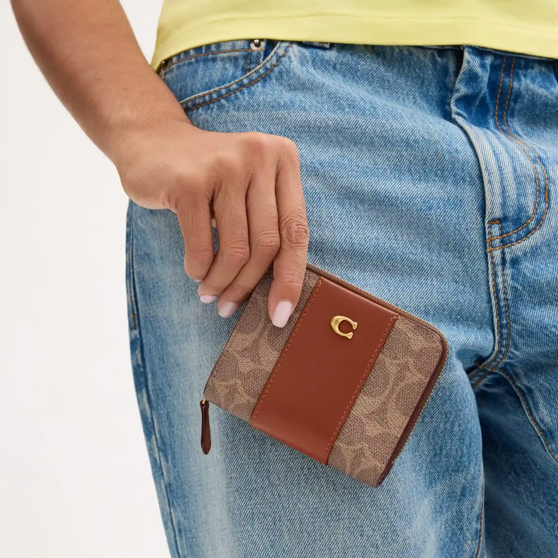 Billfold Wallet In Colorblock Signature Canvas Billfold Wallet In Colorblock Signature Canvas
