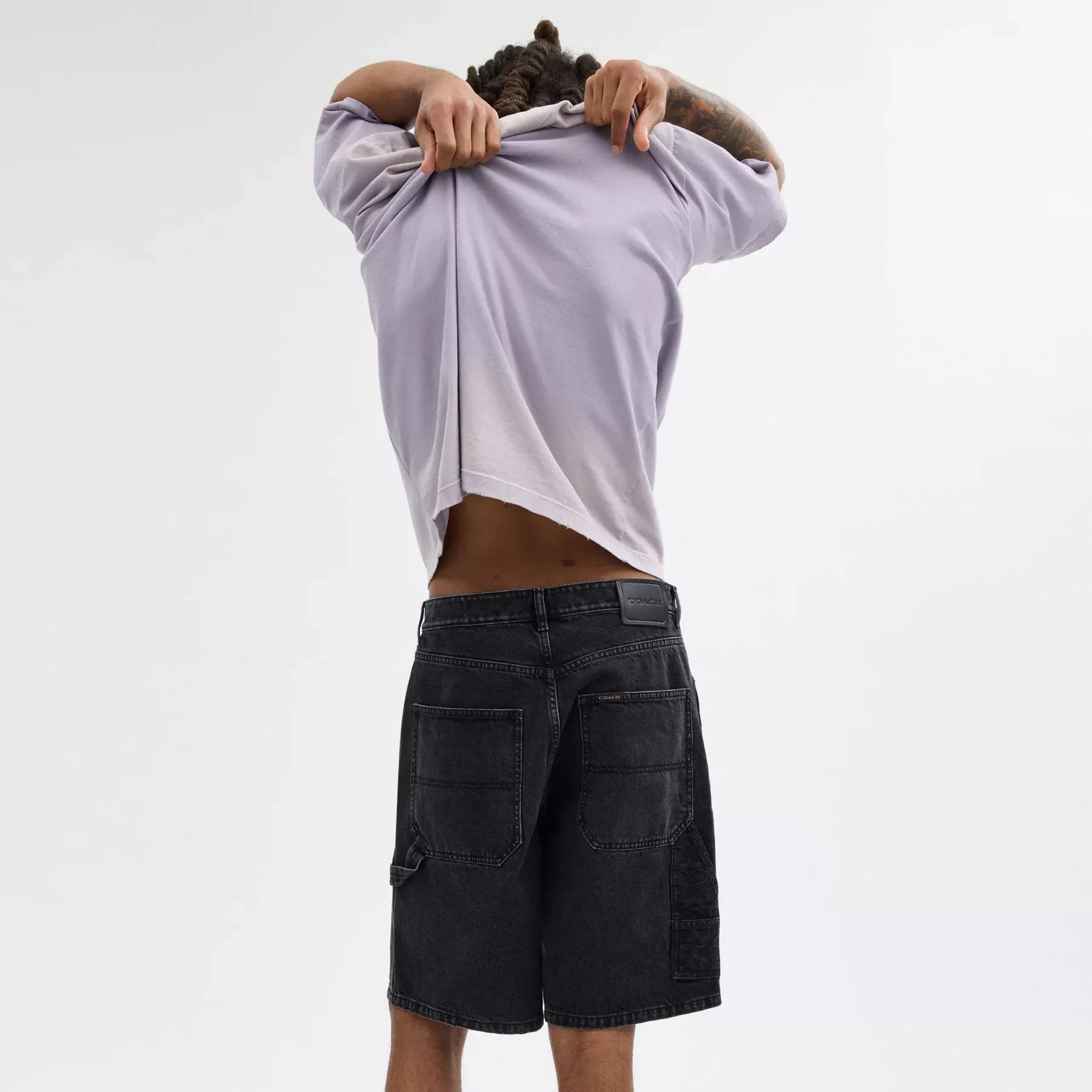 Black Denim Shorts In Organic Cotton Black Denim Shorts In Organic Cotton