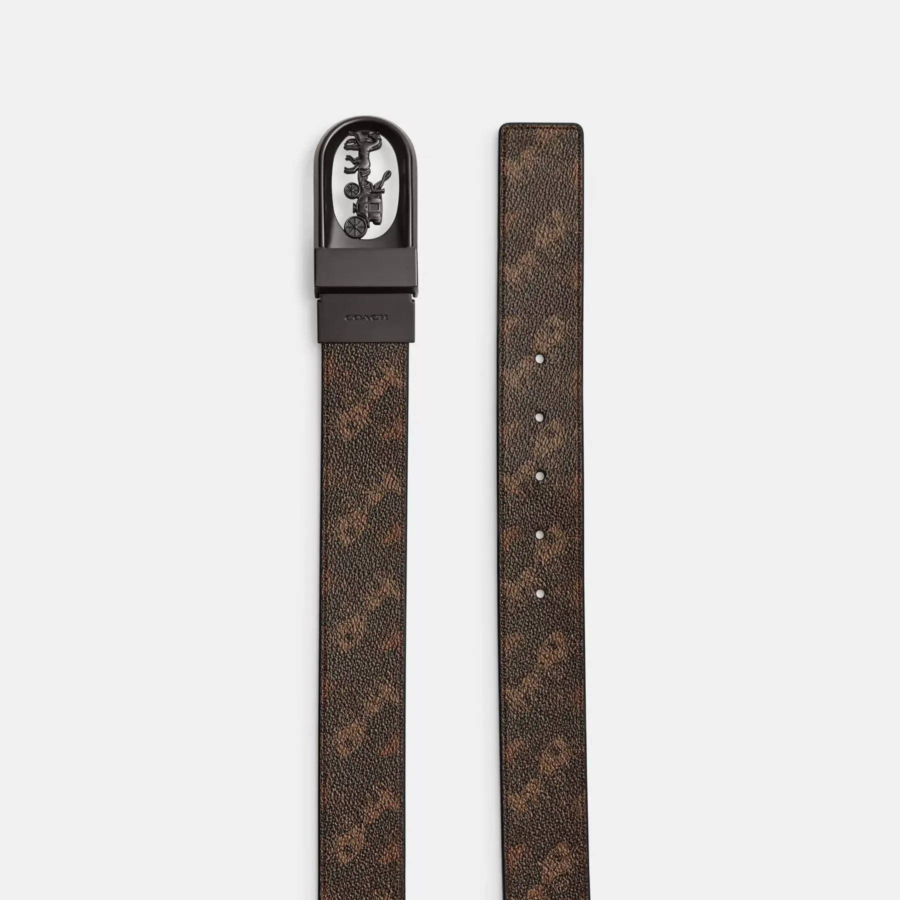 Boxed Horse And Carriage And Plaque Buckle Cut-To-Size Reversible Belt, 38mm