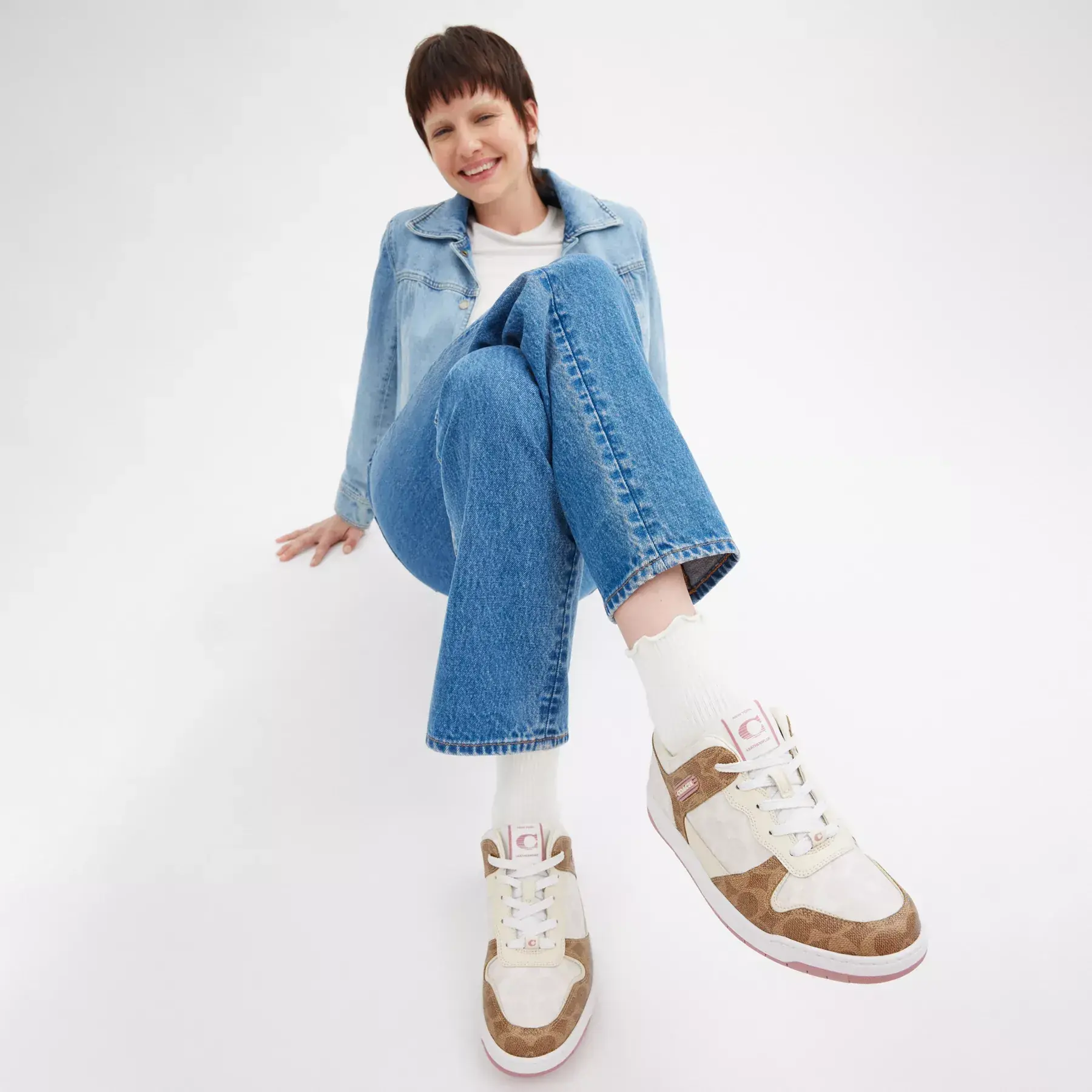 C201 Low Top Sneaker In Signature Canvas C201 Low Top Sneaker In Signature Canvas