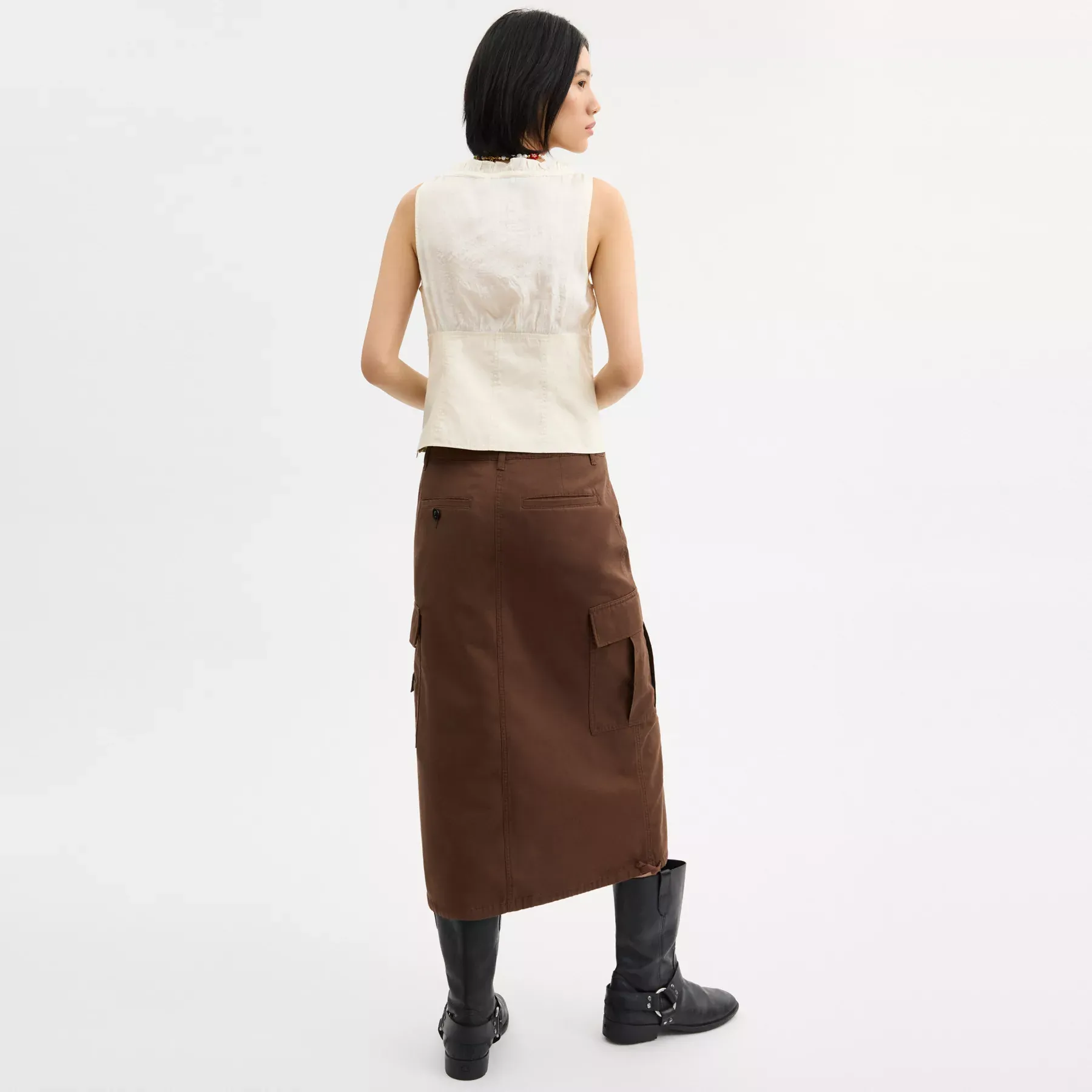 Cargo Maxi Skirt In Organic Cotton Cargo Maxi Skirt In Organic Cotton