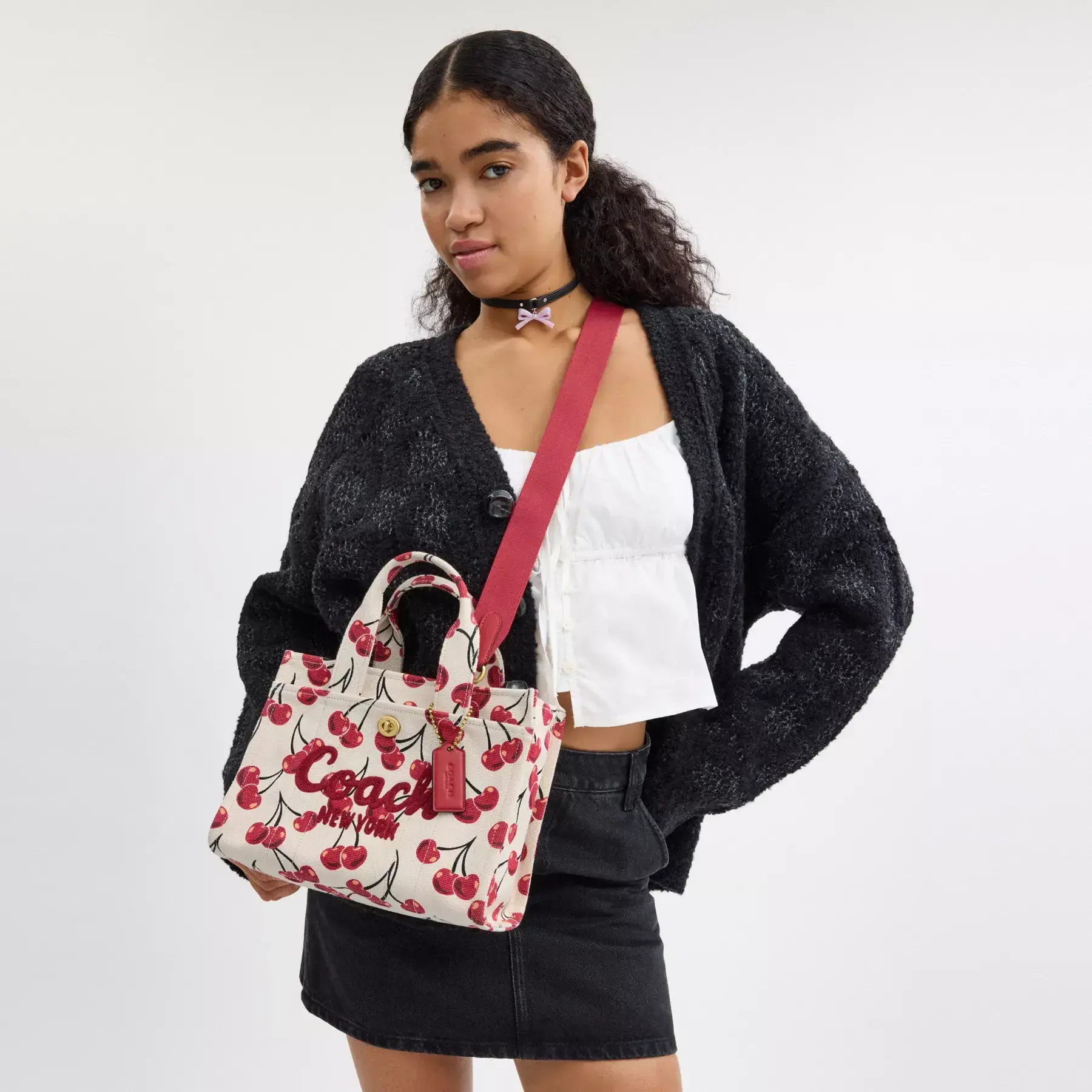 Cargo Tote Bag 26 With Cherry Print Cargo Tote Bag 26 With Cherry Print