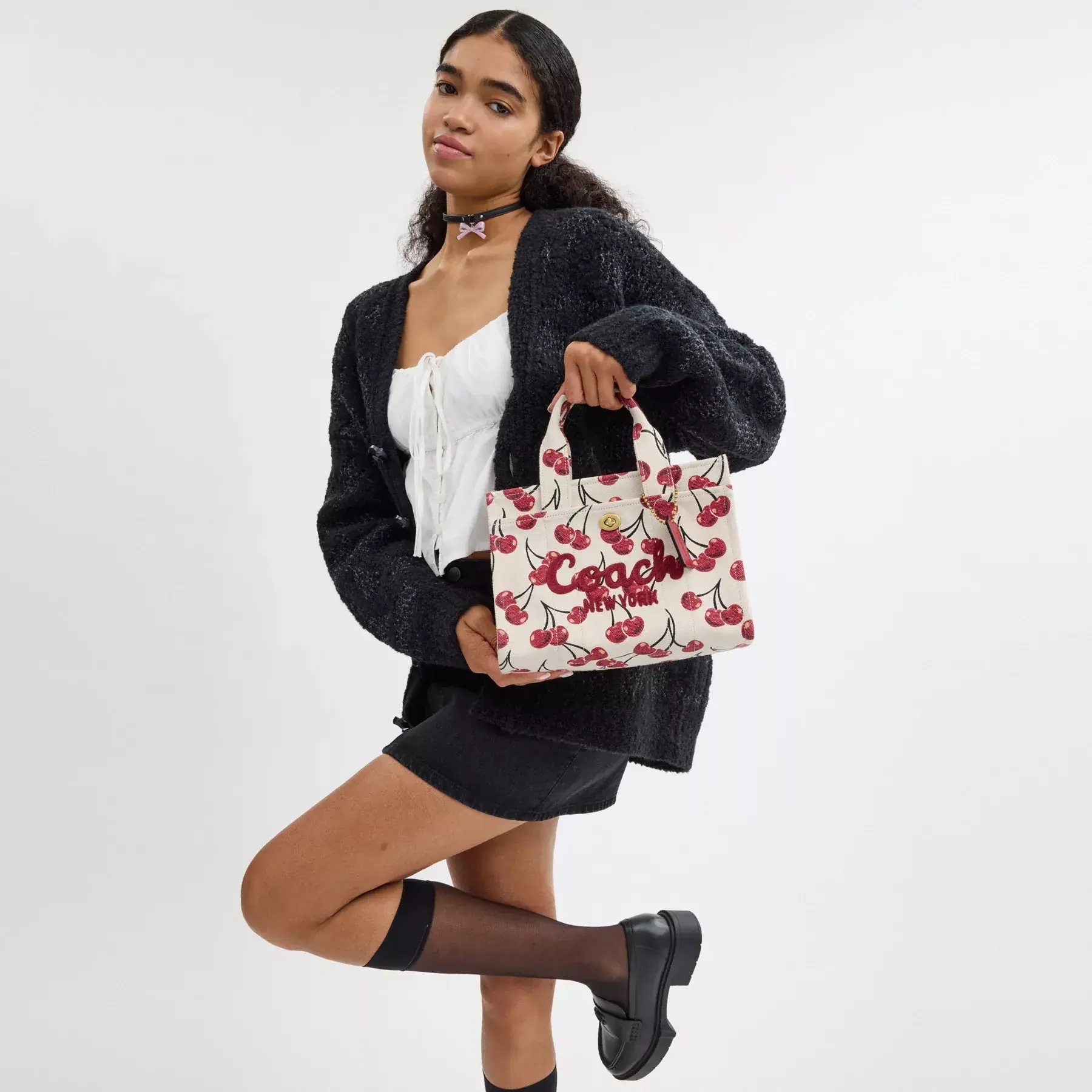 Cargo Tote Bag 26 With Cherry Print Cargo Tote Bag 26 With Cherry Print