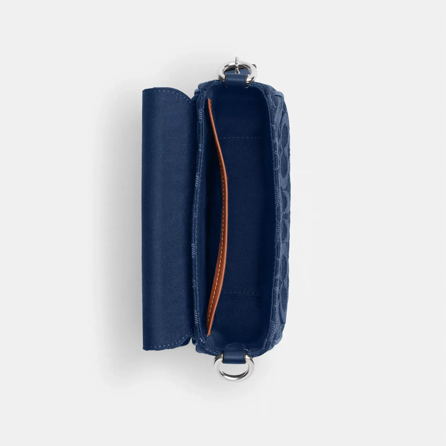 Charter Flap Crossbody Bag 18 In Signature Denim Charter Flap Crossbody Bag 18 In Signature Denim