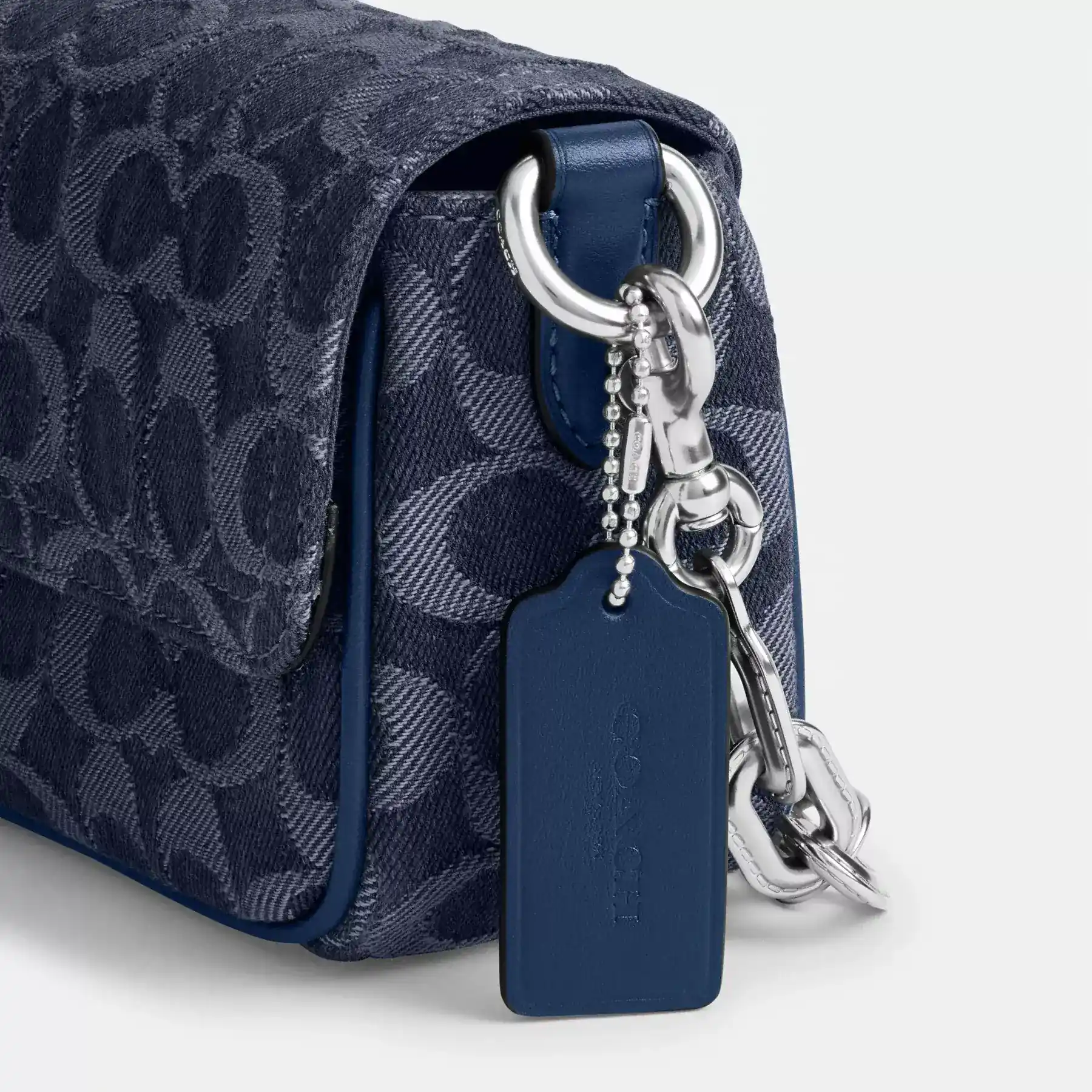 Charter Flap Crossbody Bag 18 In Signature Denim Charter Flap Crossbody Bag 18 In Signature Denim