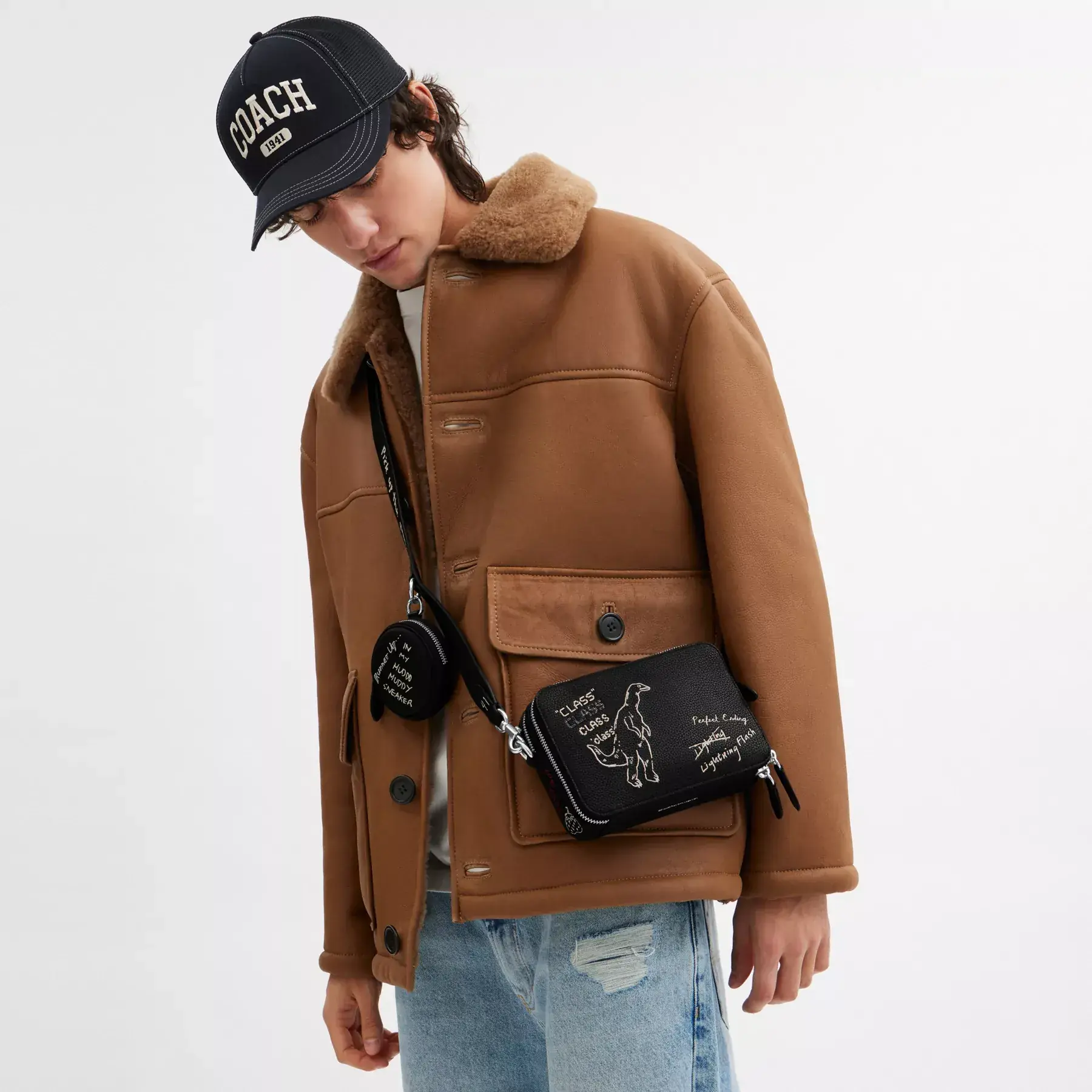 Charter Slim Crossbody Bag With Sketch Print Charter Slim Crossbody Bag With Sketch Print