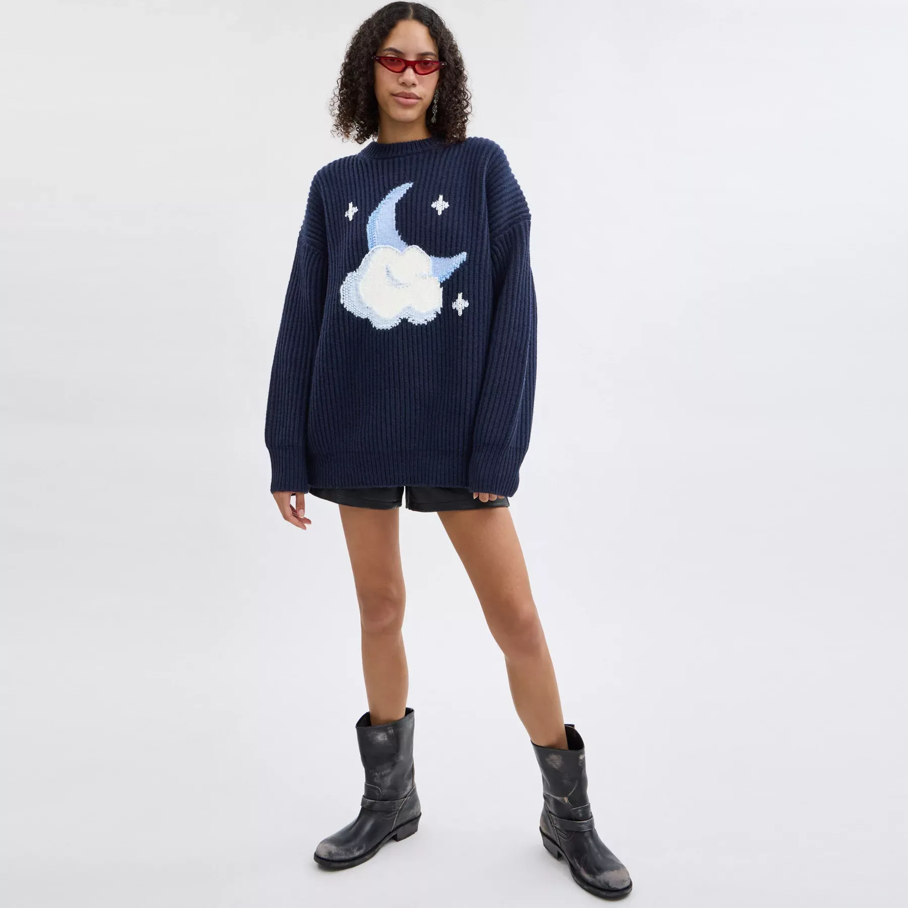 Chunky Graphic Sweater In Recycled Wool Chunky Graphic Sweater In Recycled Wool