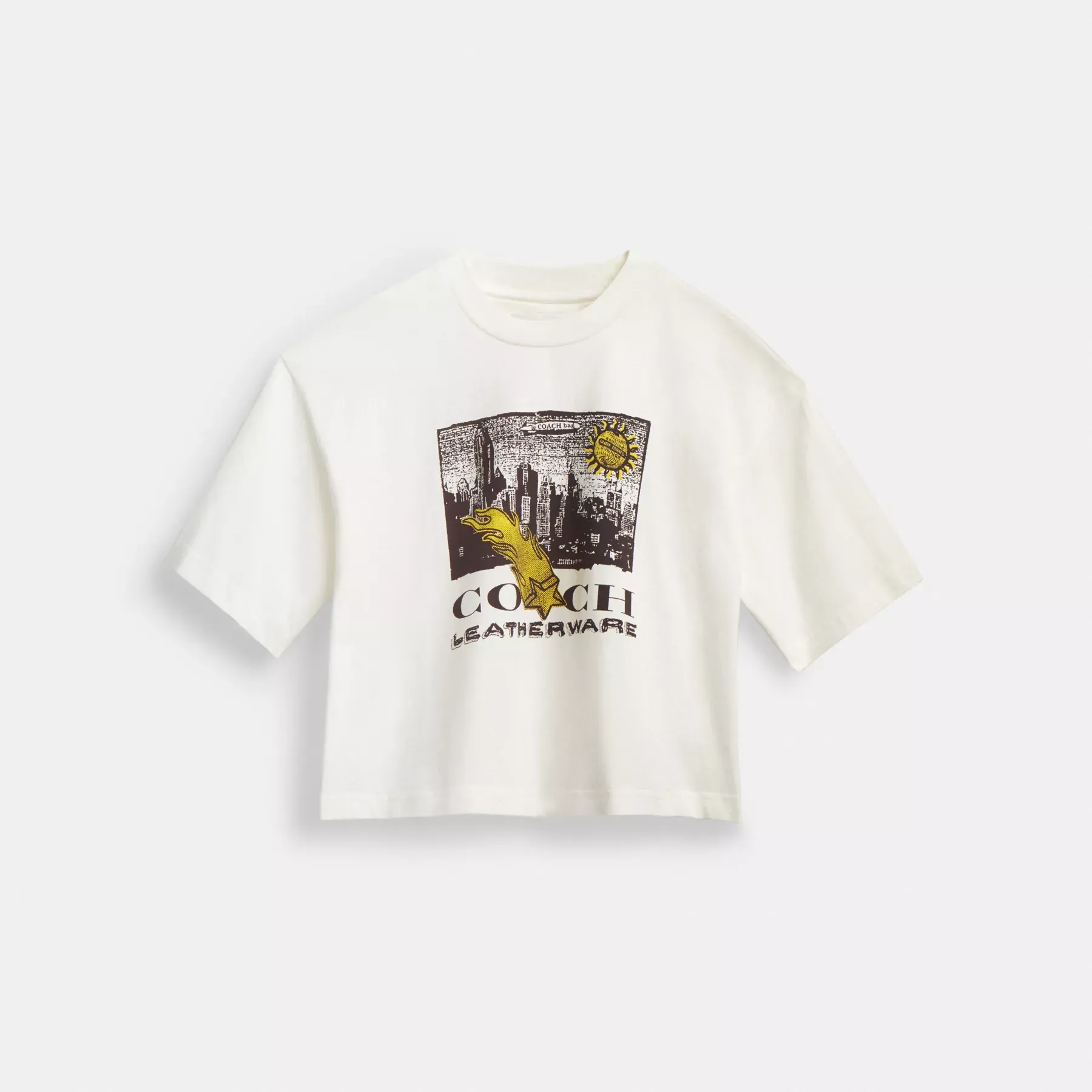 Collage Graphic Cropped T-Shirt In Organic Cotton