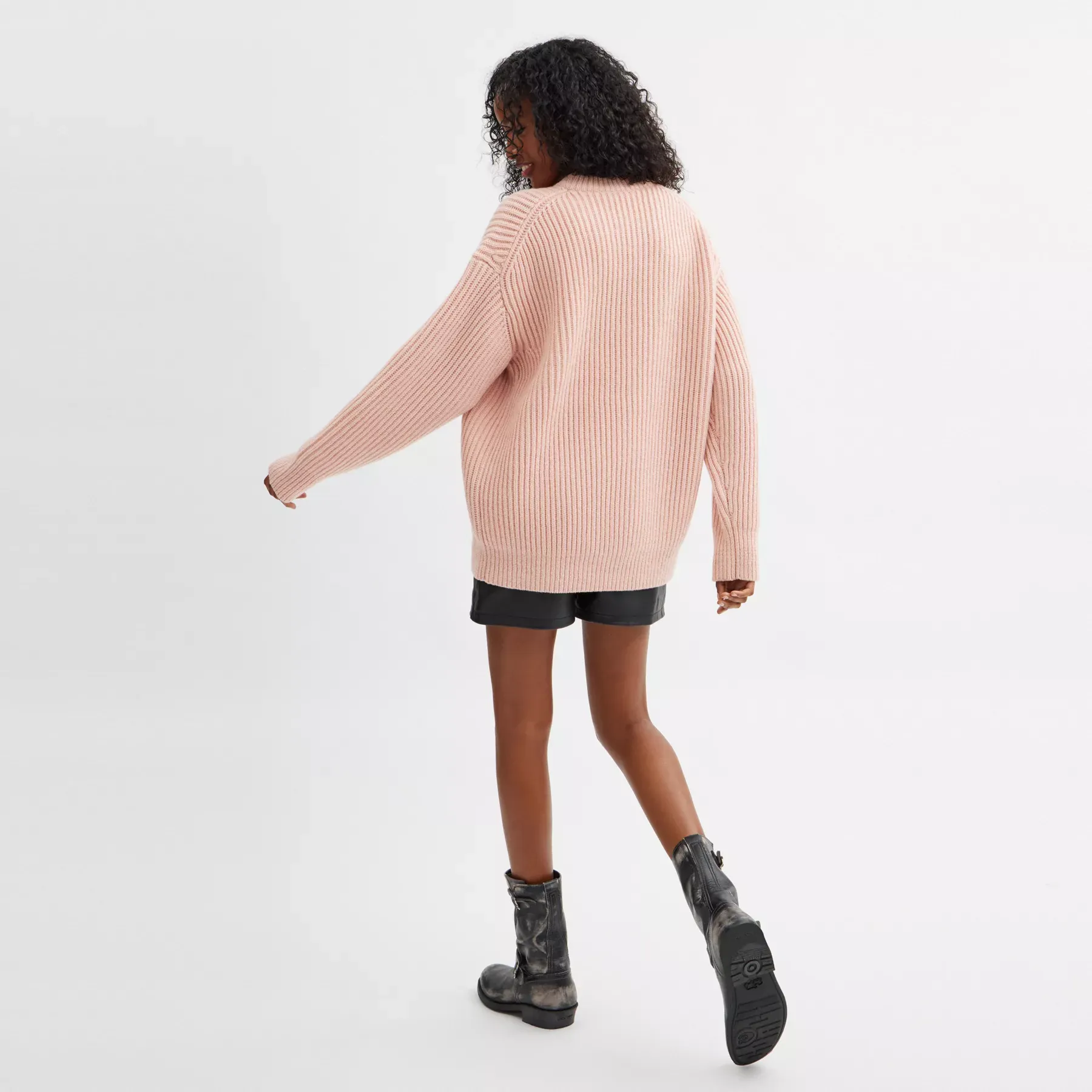 Crewneck Bow Sweater In Recycled Wool Crewneck Bow Sweater In Recycled Wool