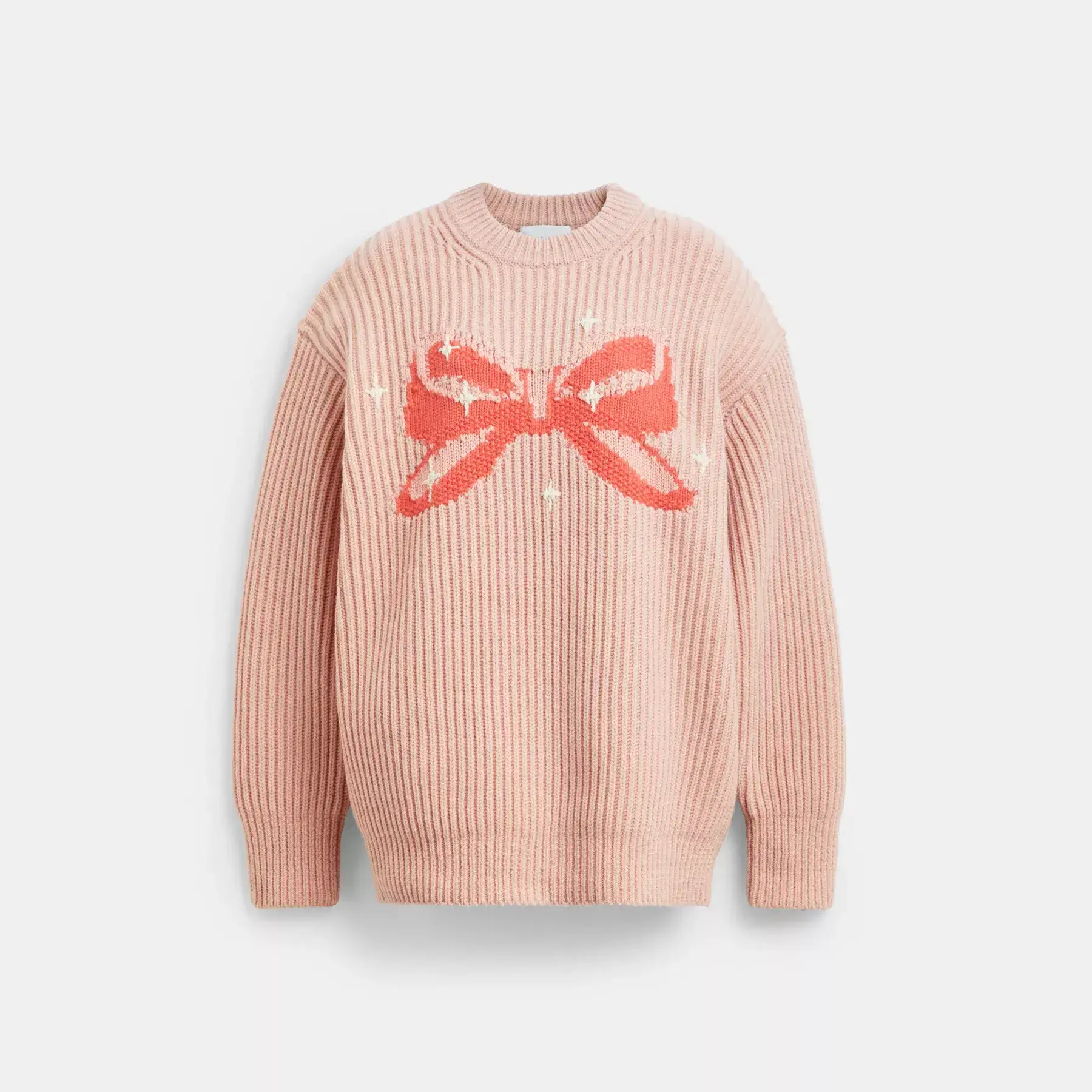 Crewneck Bow Sweater In Recycled Wool Crewneck Bow Sweater In Recycled Wool