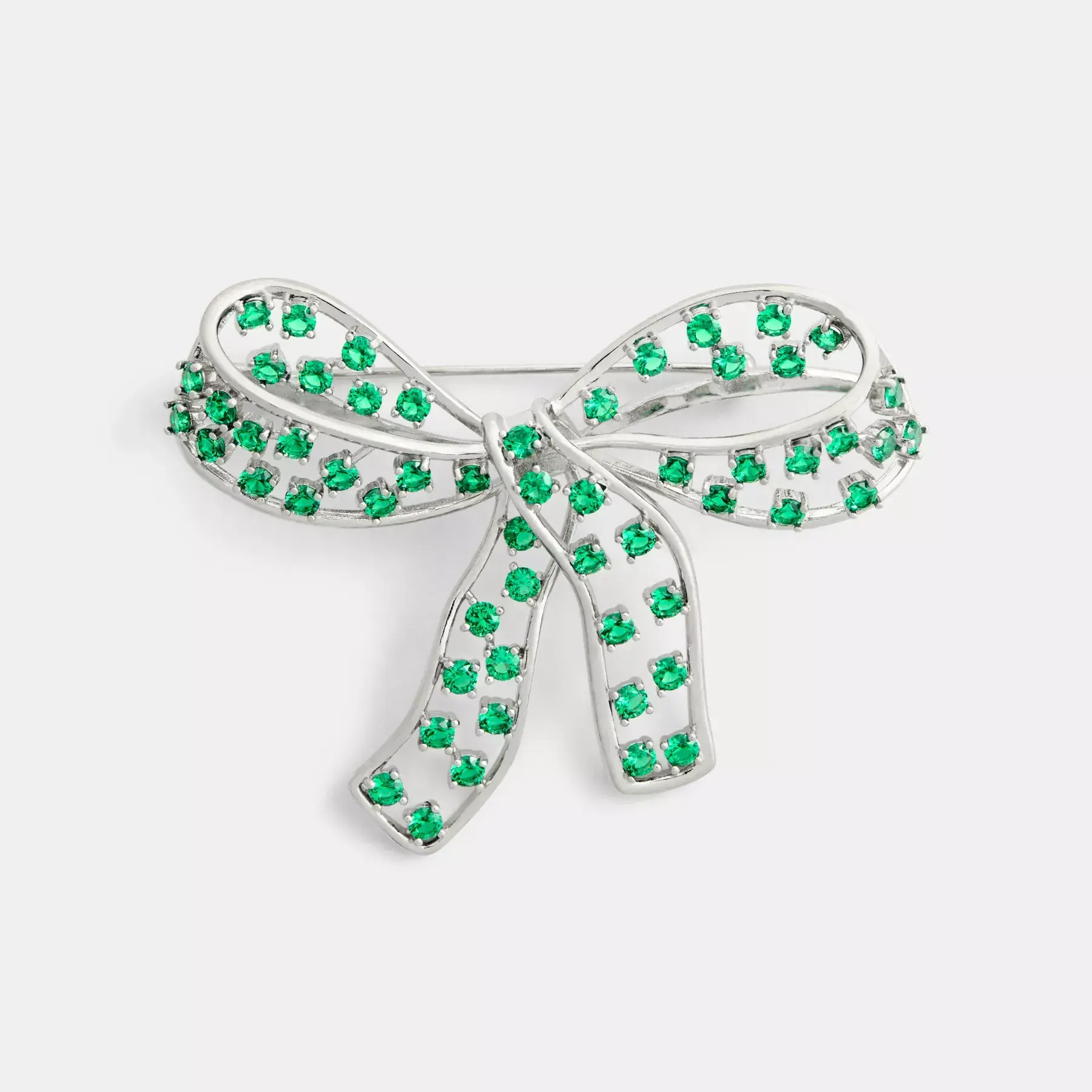Crystal Bow Brooch