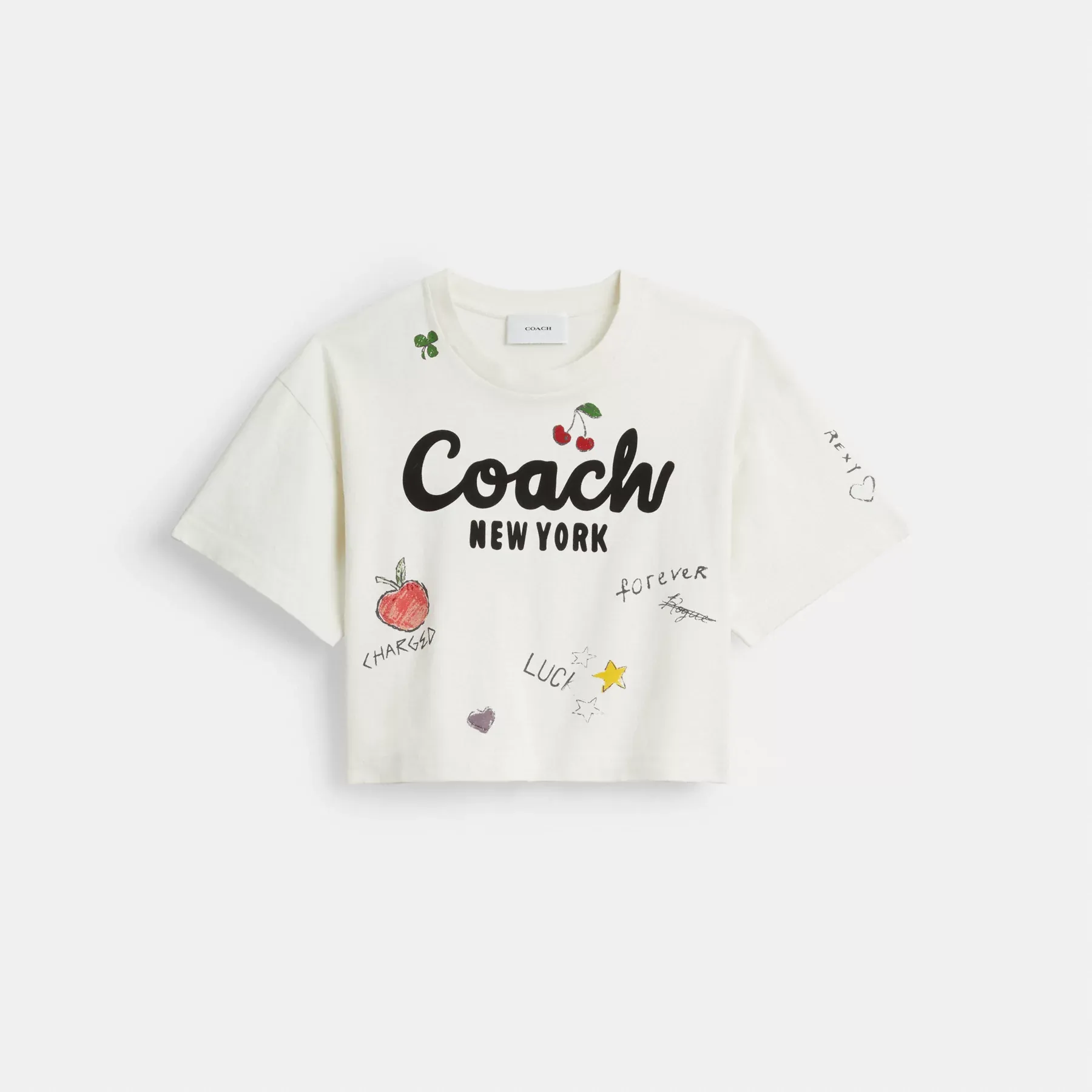 Cursive Coach Cropped Sketch Print T-Shirt Cursive Coach Cropped Sketch Print T-Shirt