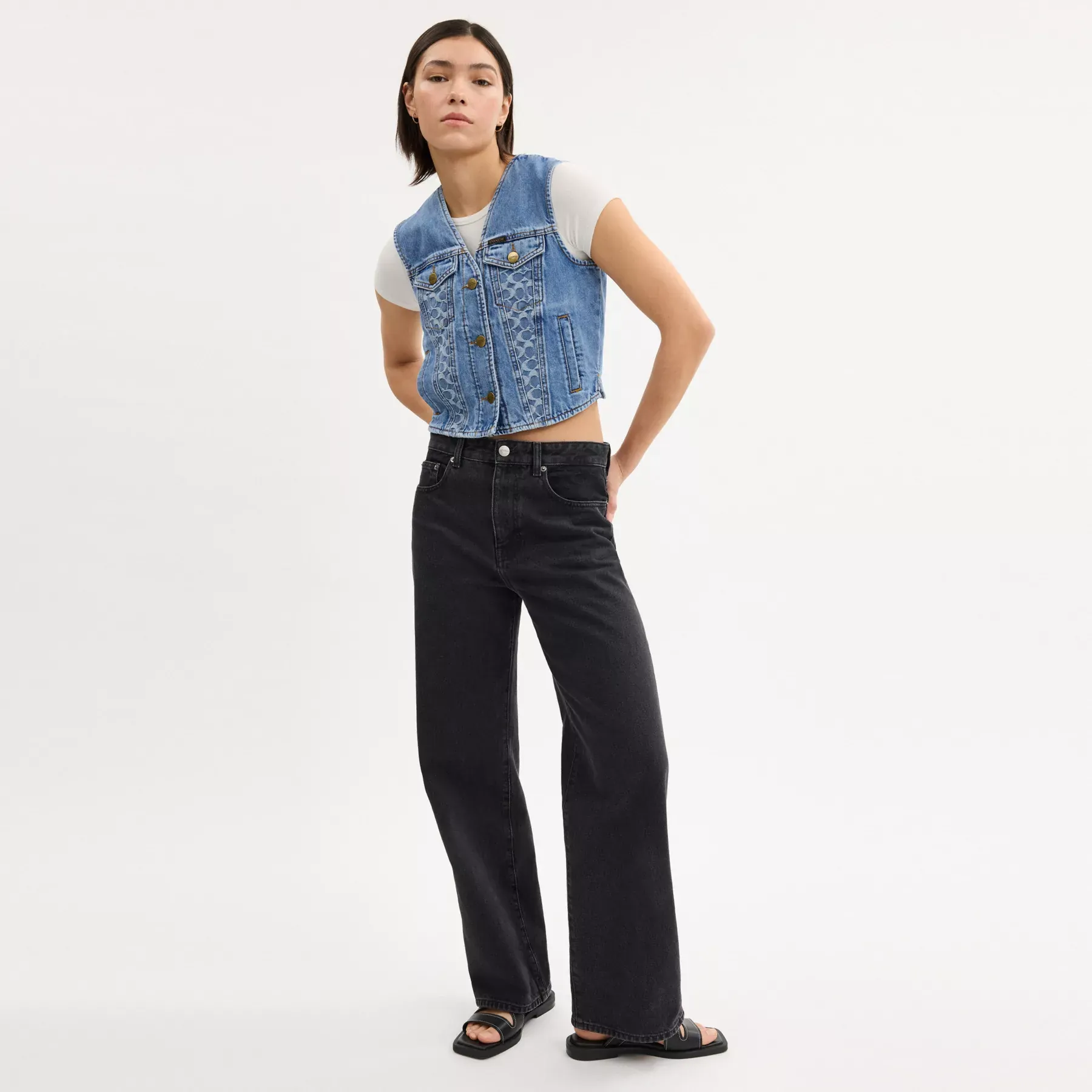 Denim Vest In Organic Cotton