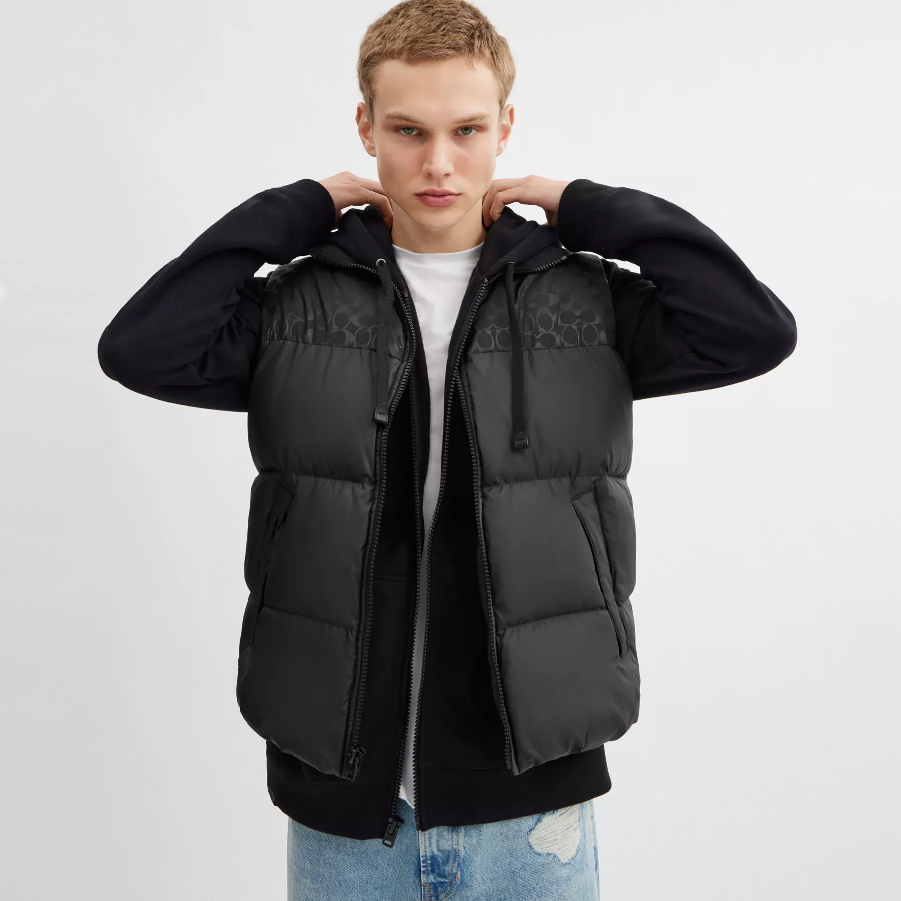Down Puffer Vest In Recycled Polyester Down Puffer Vest In Recycled Polyester
