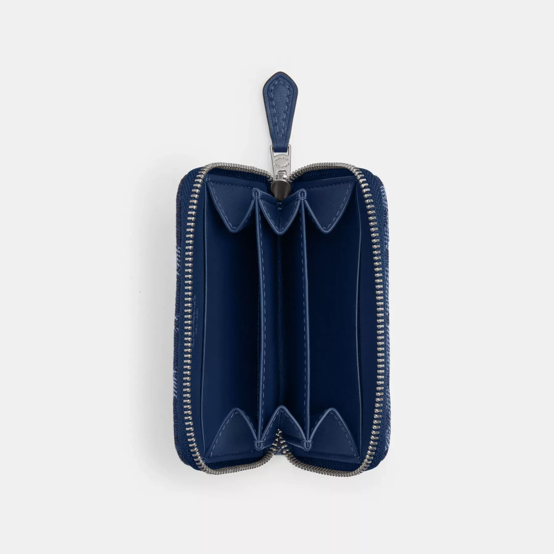 Essential Small Zip Around Card Case In Signature Denim Essential Small Zip Around Card Case In Signature Denim