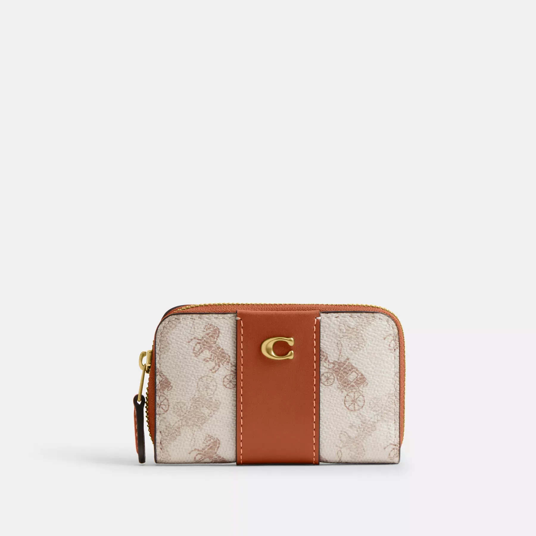 Essential Small Zip Around Card Case With Horse And Carriage Print Essential Small Zip Around Card Case With Horse And Carriage Print