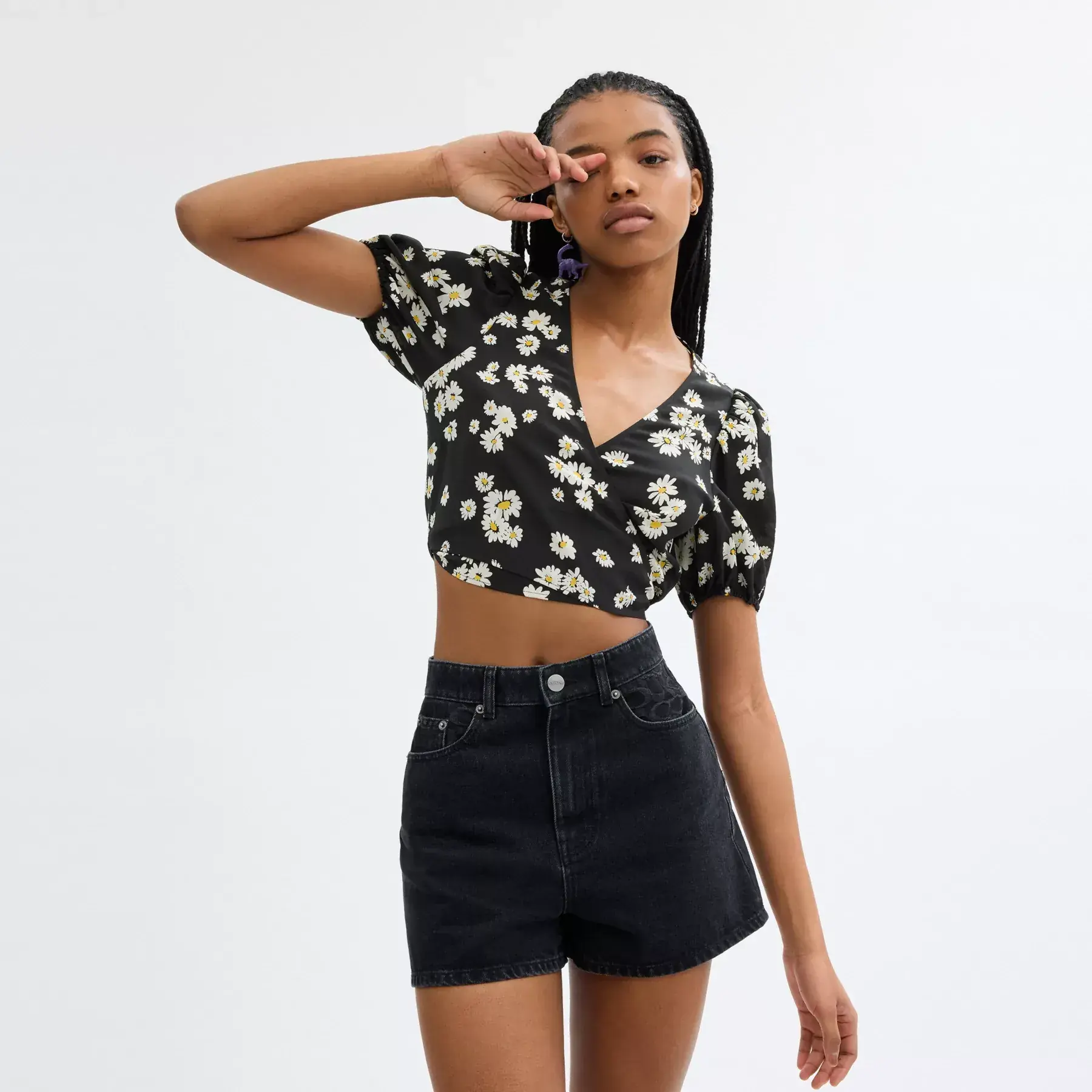 Floral Wrap Blouse