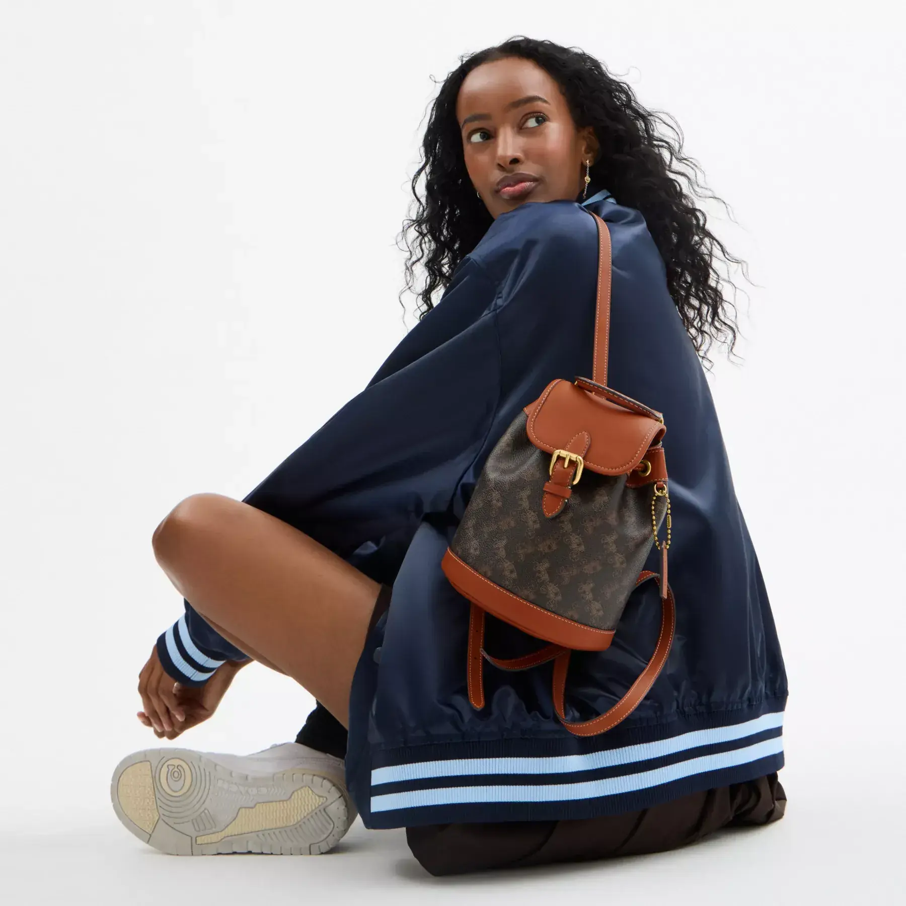 Harper Backpack With Horse And Carriage Print Harper Backpack With Horse And Carriage Print