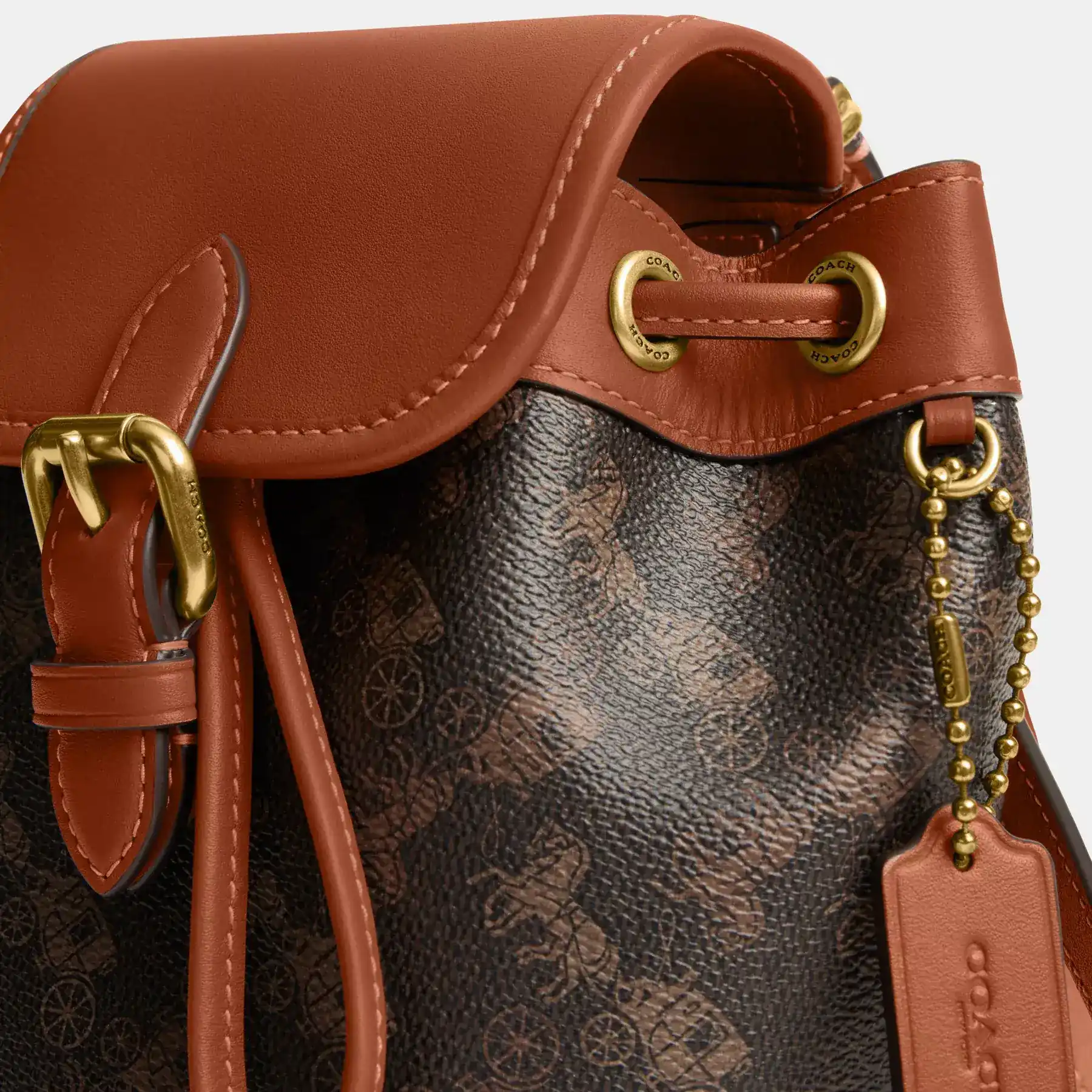 Harper Backpack With Horse And Carriage Print Harper Backpack With Horse And Carriage Print