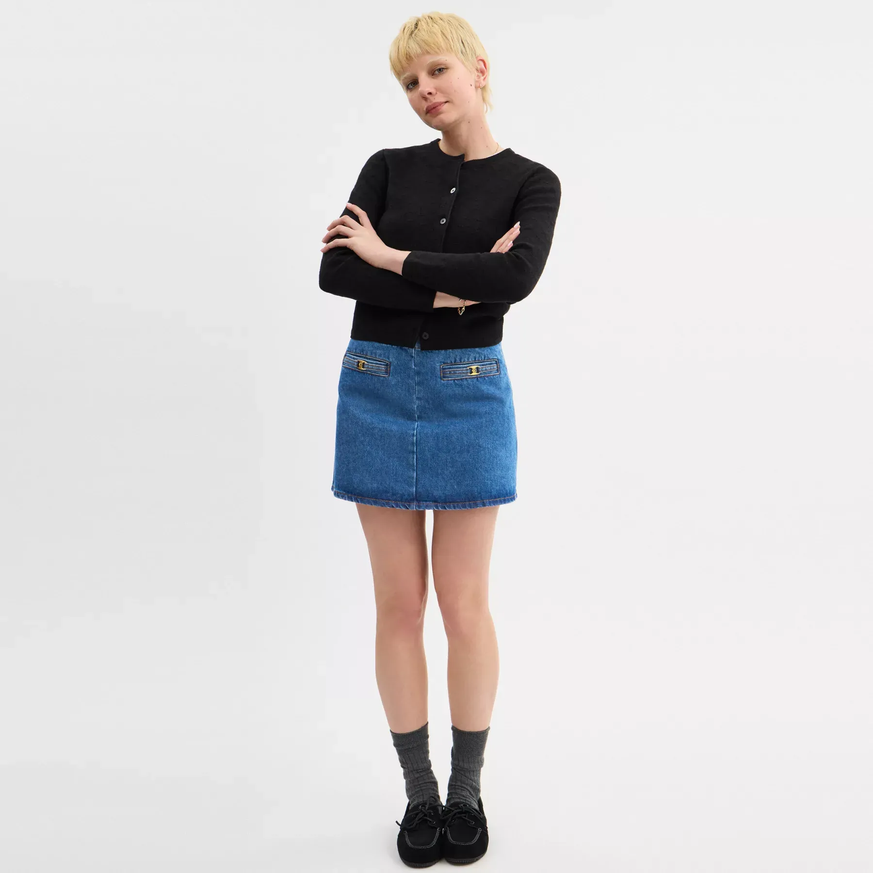 Heritage C Denim Mini Skirt In Organic Cotton Heritage C Denim Mini Skirt In Organic Cotton