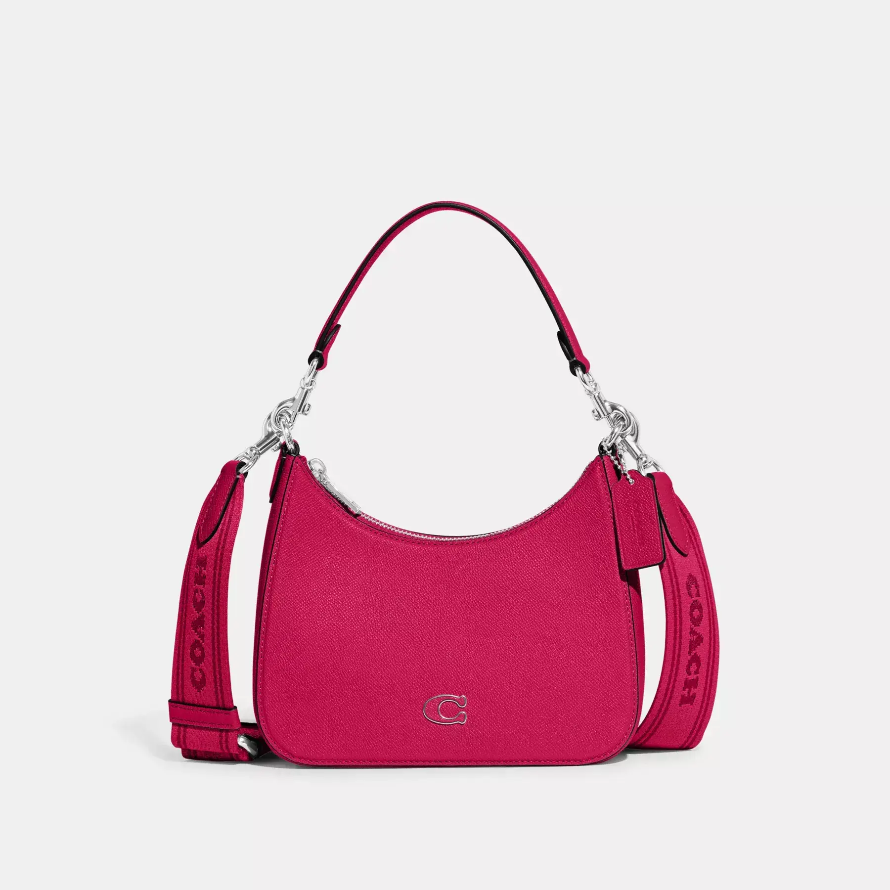 Hobo Crossbody Bag With Signature Canvas Hobo Crossbody Bag With Signature Canvas
