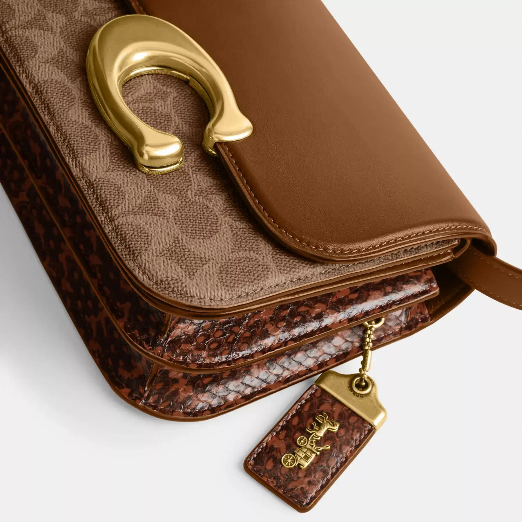 Idol Bag In Signature Canvas With Snakeskin Detail Idol Bag In Signature Canvas With Snakeskin Detail