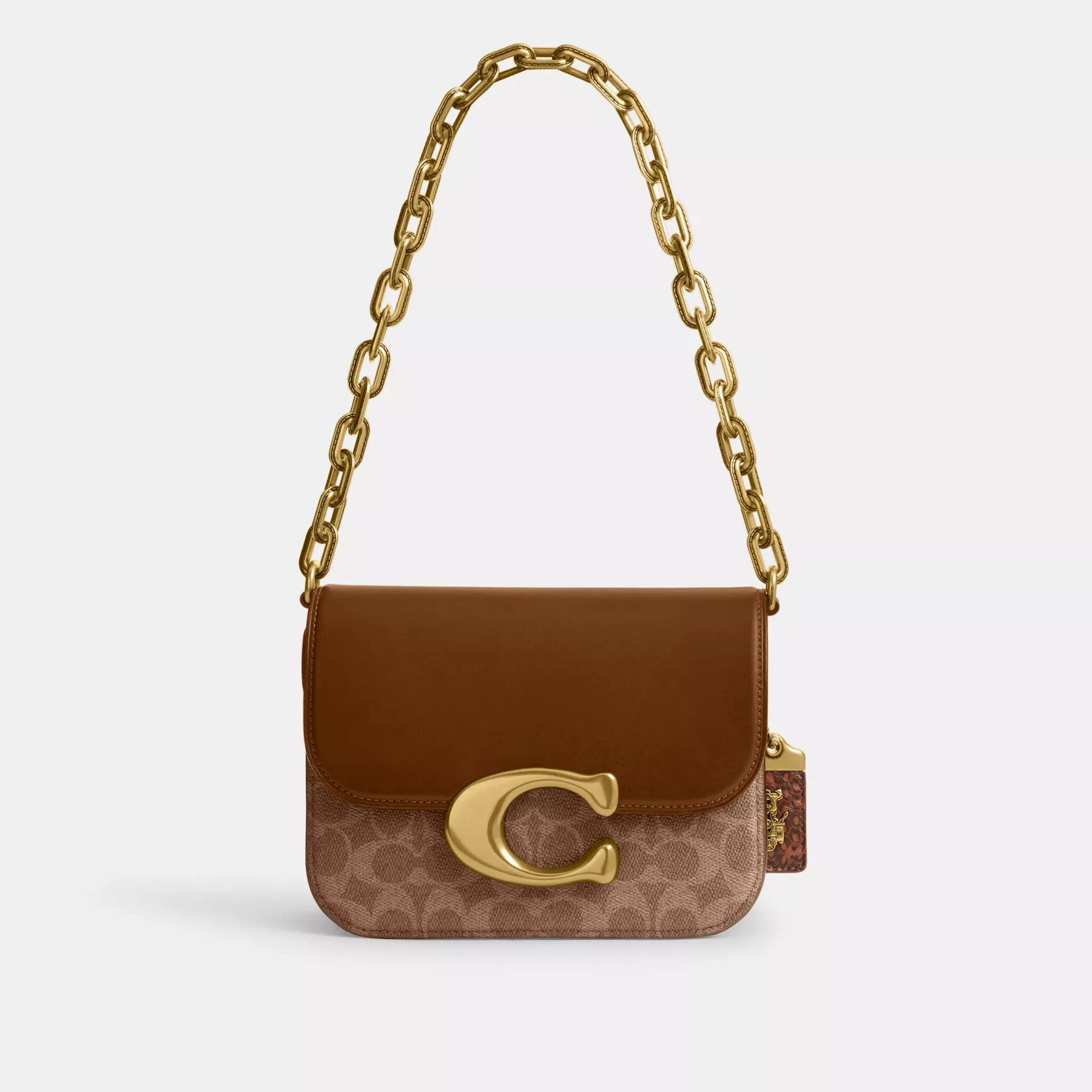 Idol Bag In Signature Canvas With Snakeskin Detail