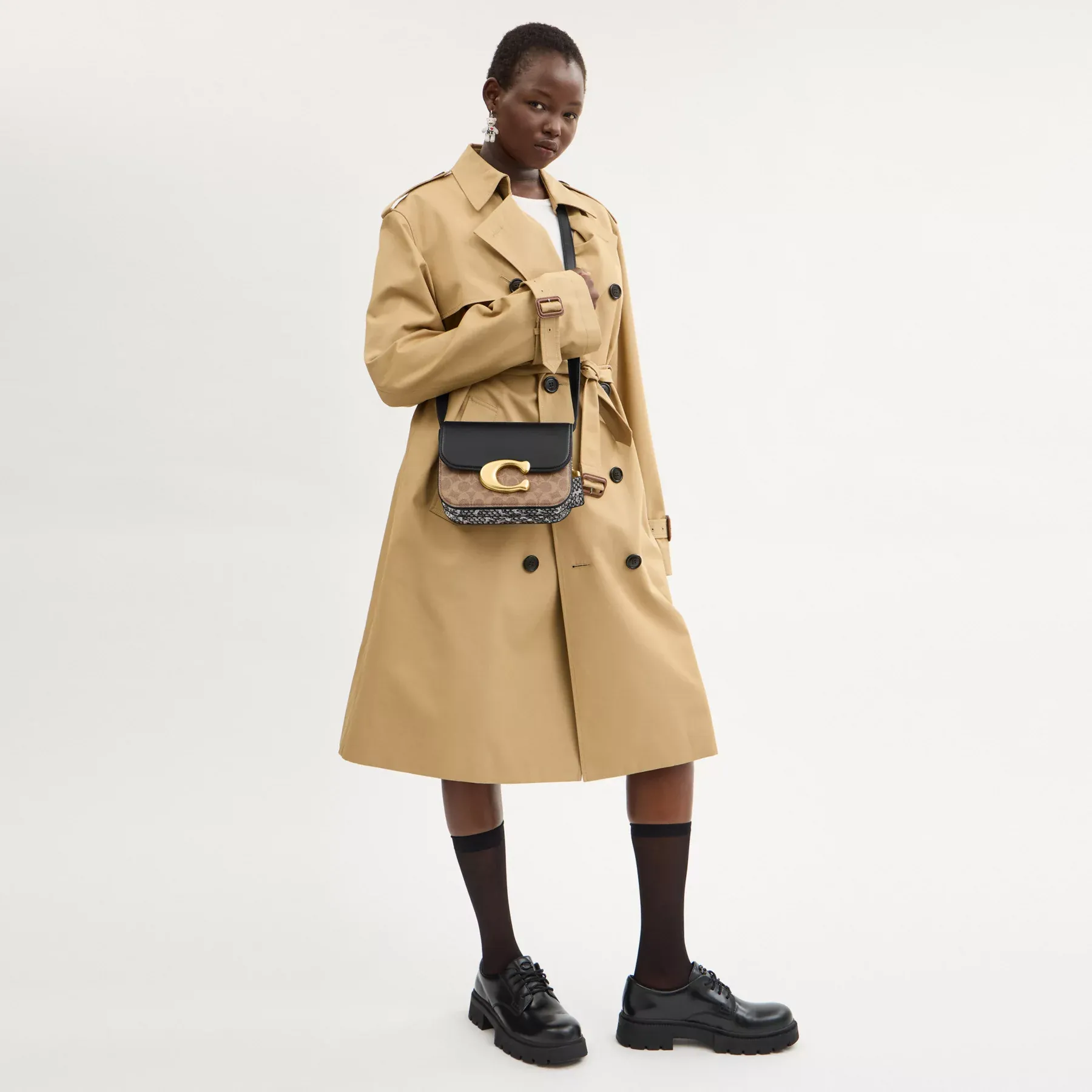 Idol Bag In Signature Canvas With Snakeskin Detail Idol Bag In Signature Canvas With Snakeskin Detail