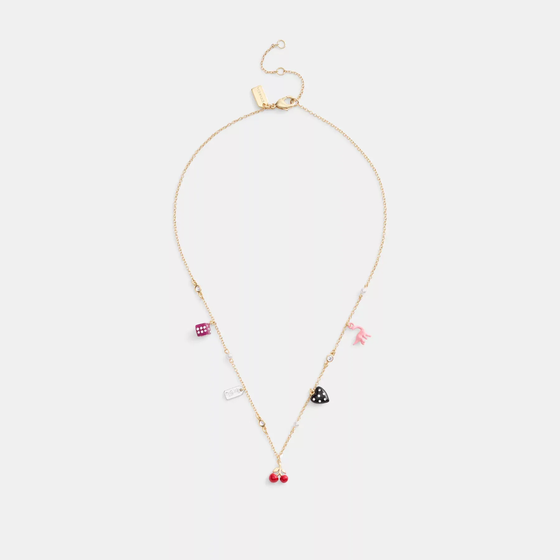 Mini Heart And Dice Charm Necklace Mini Heart And Dice Charm Necklace