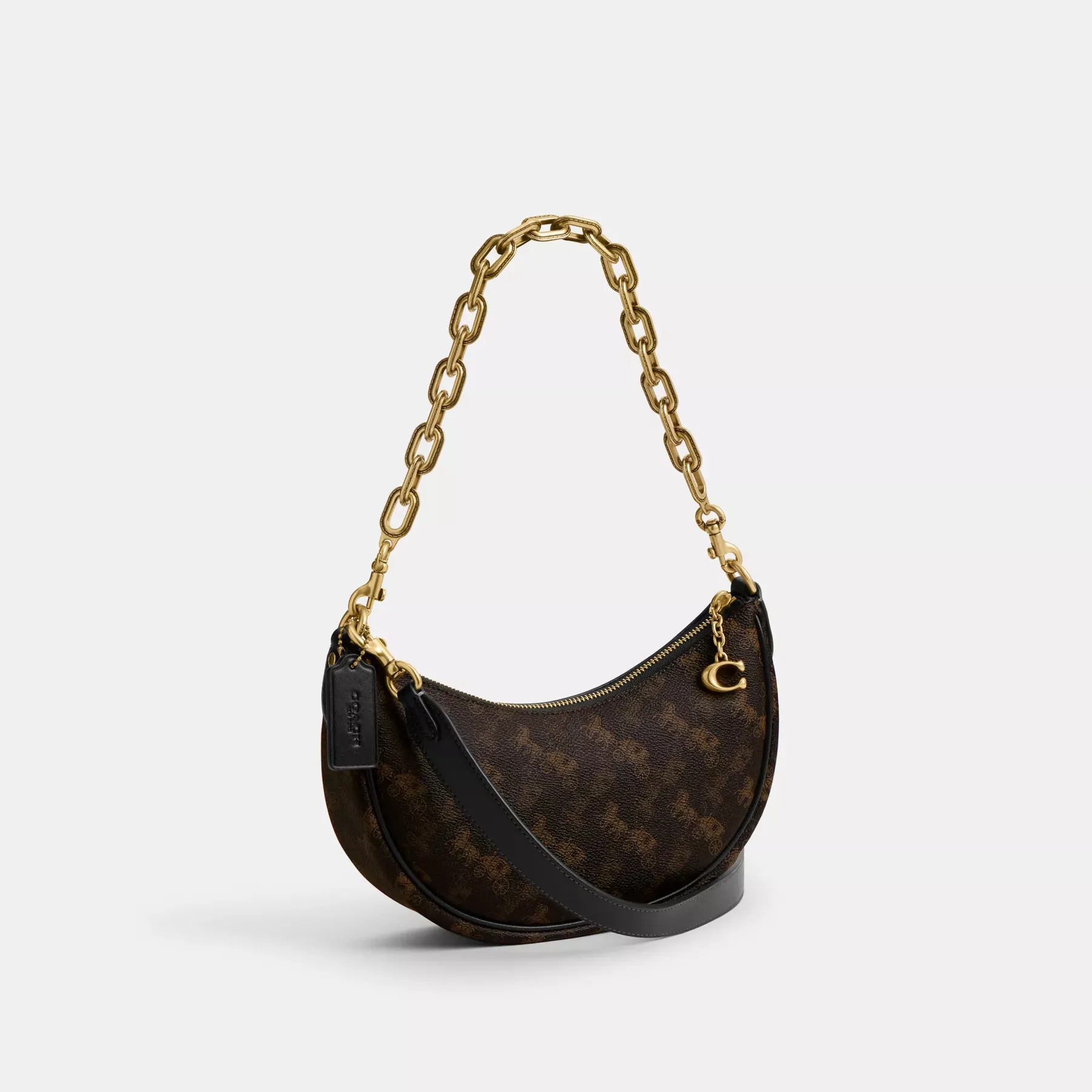 Mira Shoulder Bag With Horse And Carriage Print Mira Shoulder Bag With Horse And Carriage Print