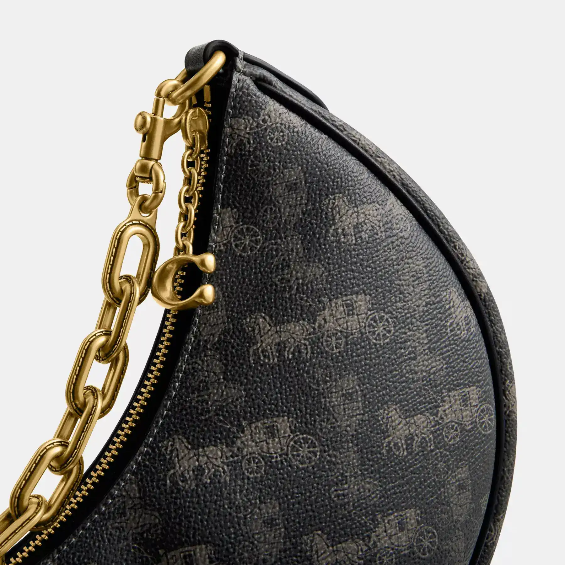 Mira Shoulder Bag With Horse And Carriage Print Mira Shoulder Bag With Horse And Carriage Print