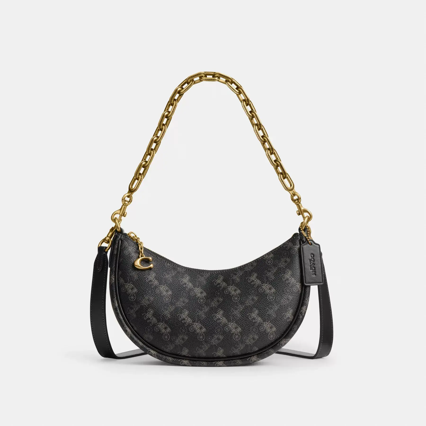 Mira Shoulder Bag With Horse And Carriage Print Mira Shoulder Bag With Horse And Carriage Print