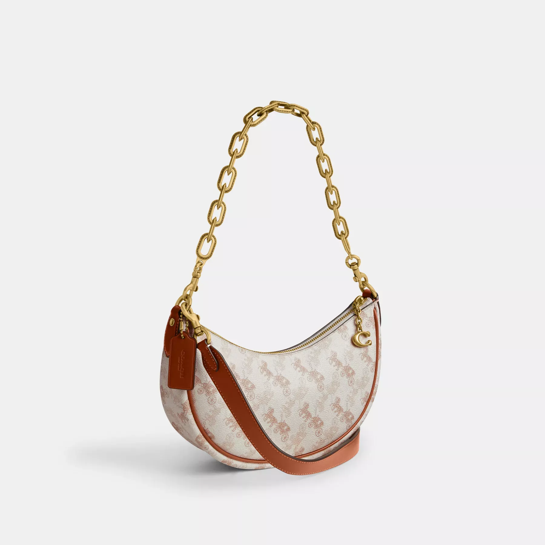 Mira Shoulder Bag With Horse And Carriage Print Mira Shoulder Bag With Horse And Carriage Print