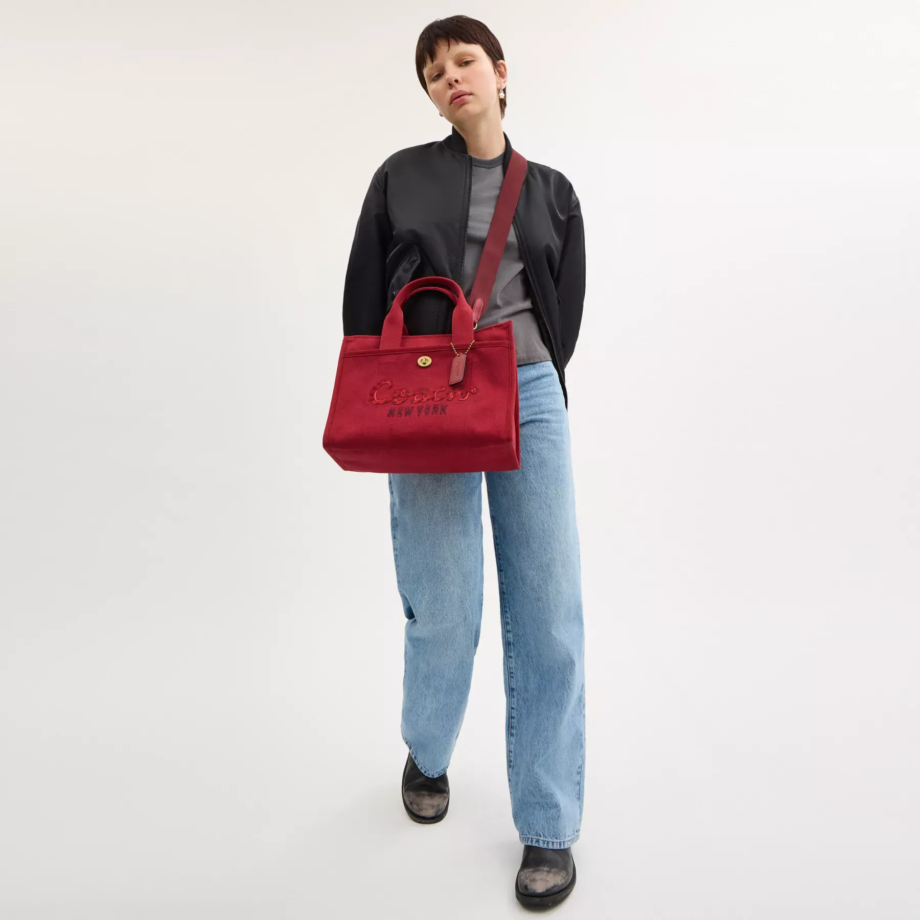 New Year Cargo Tote Bag With Coach Snake Script New Year Cargo Tote Bag With Coach Snake Script