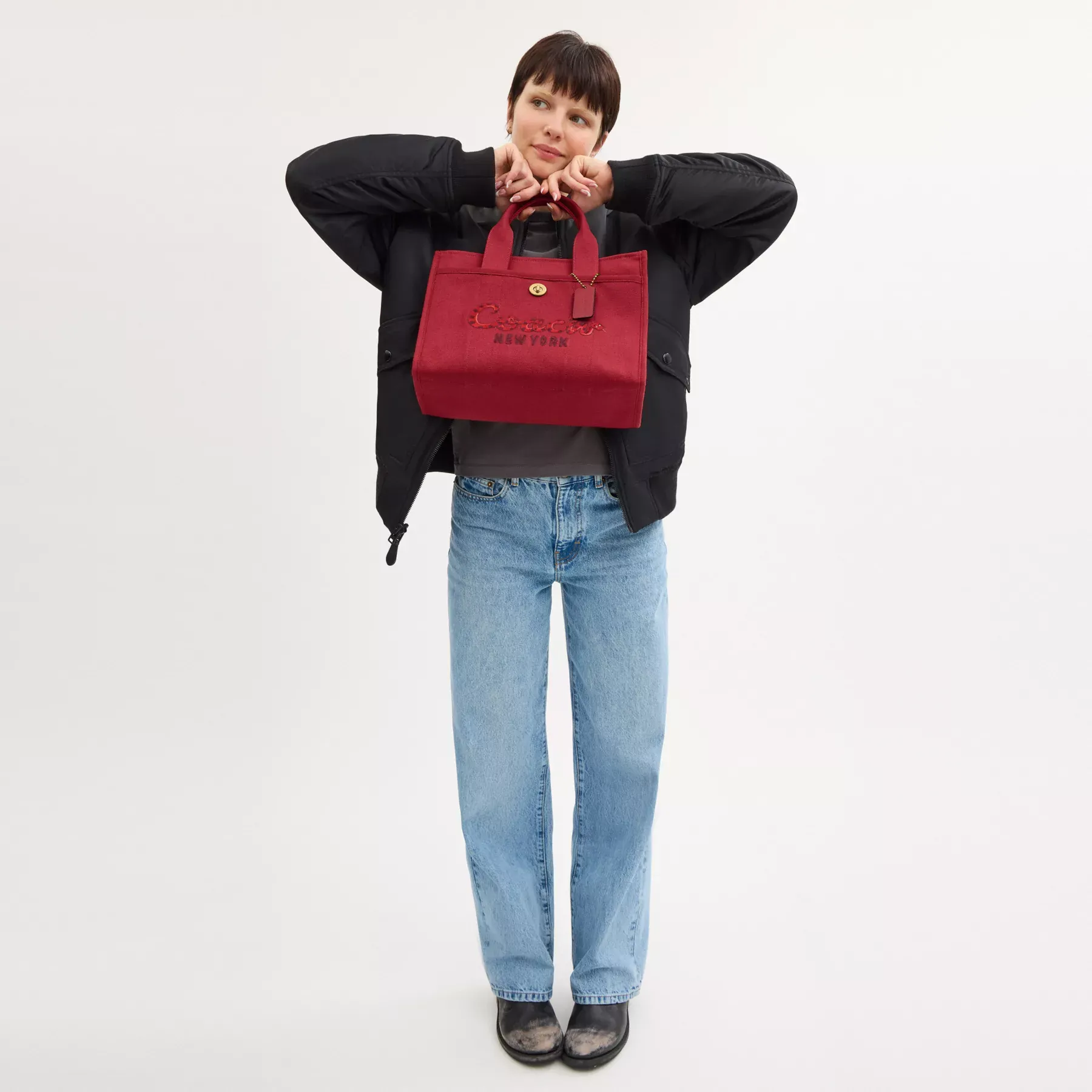 New Year Cargo Tote Bag With Coach Snake Script New Year Cargo Tote Bag With Coach Snake Script