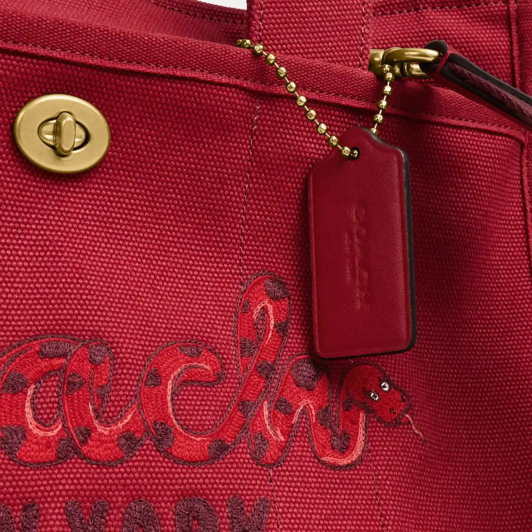 New Year Cargo Tote Bag With Coach Snake Script New Year Cargo Tote Bag With Coach Snake Script