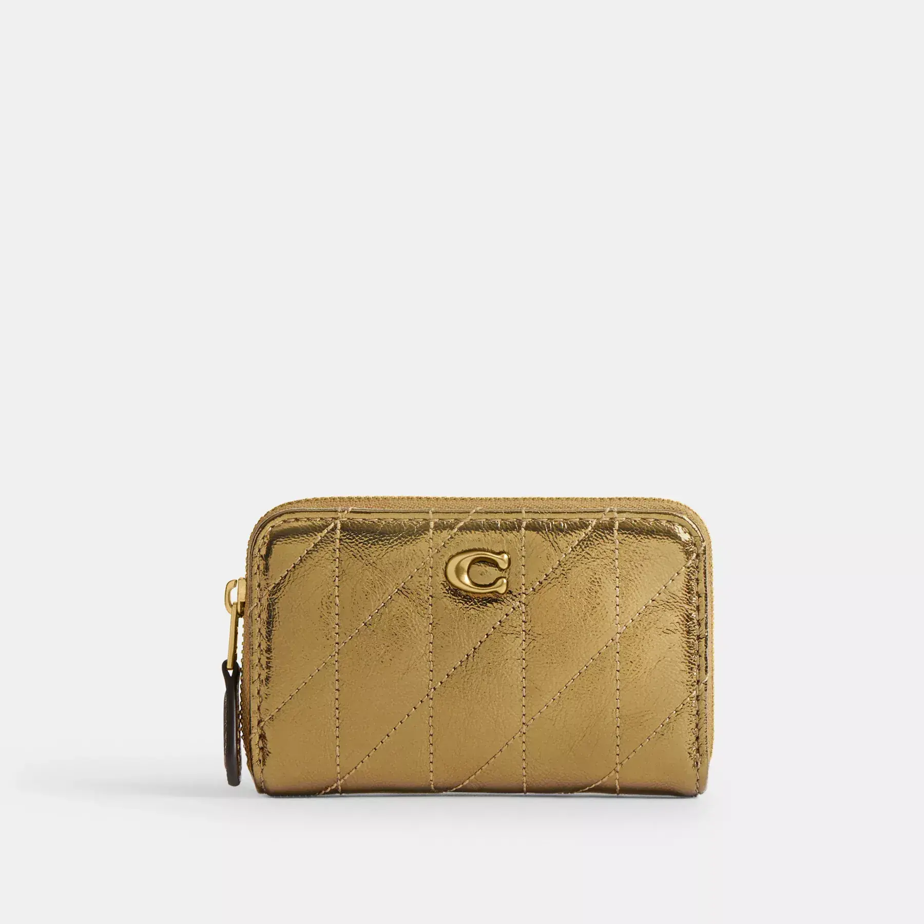 New Year Essential Small Zip Around Card Case With Quilting New Year Essential Small Zip Around Card Case With Quilting