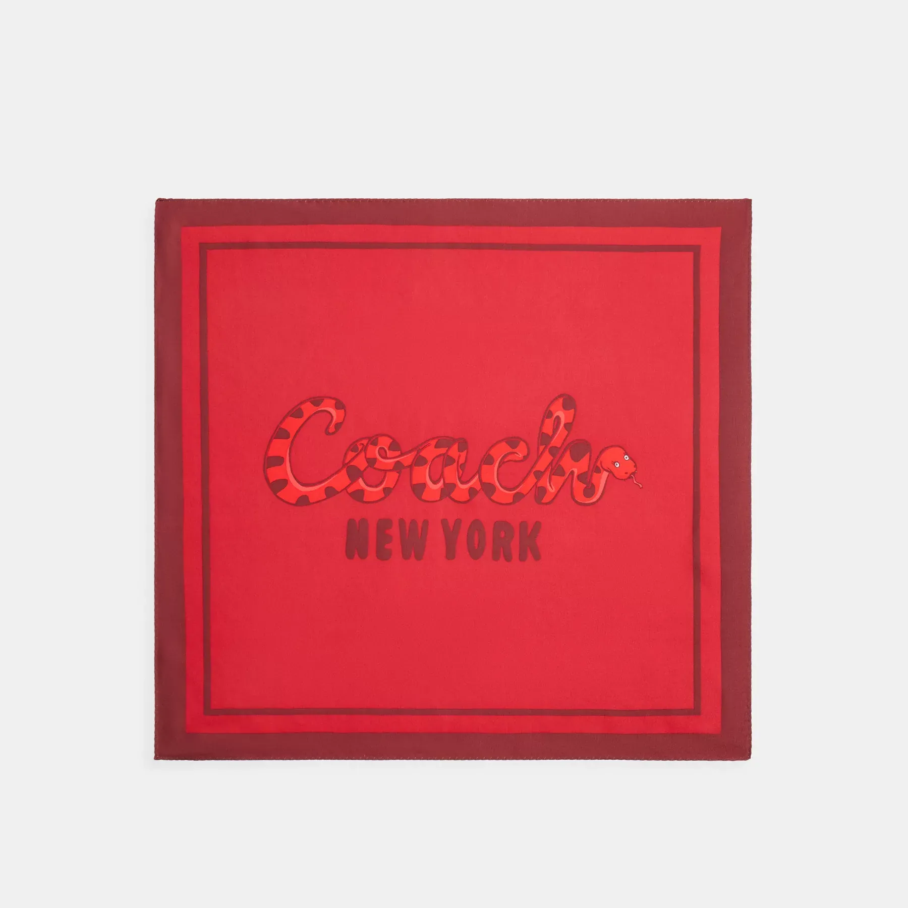 New Year Silk Bandana With Coach Snake Script Print New Year Silk Bandana With Coach Snake Script Print