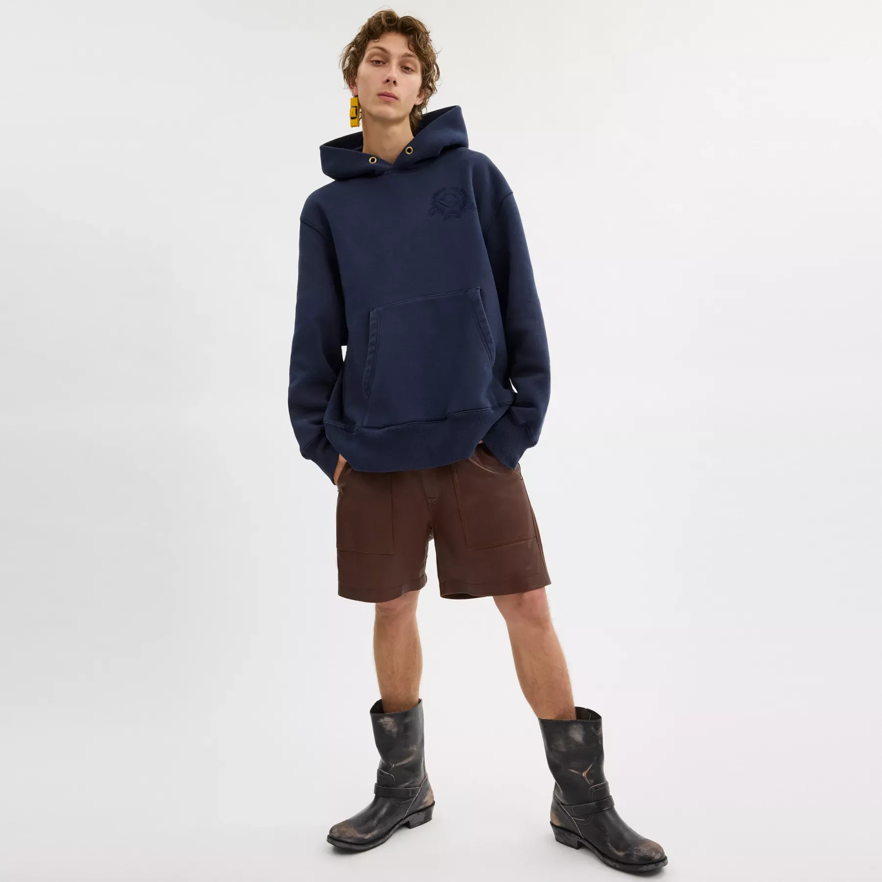 Oversized Signature Crest Hoodie In Organic Cotton Oversized Signature Crest Hoodie In Organic Cotton