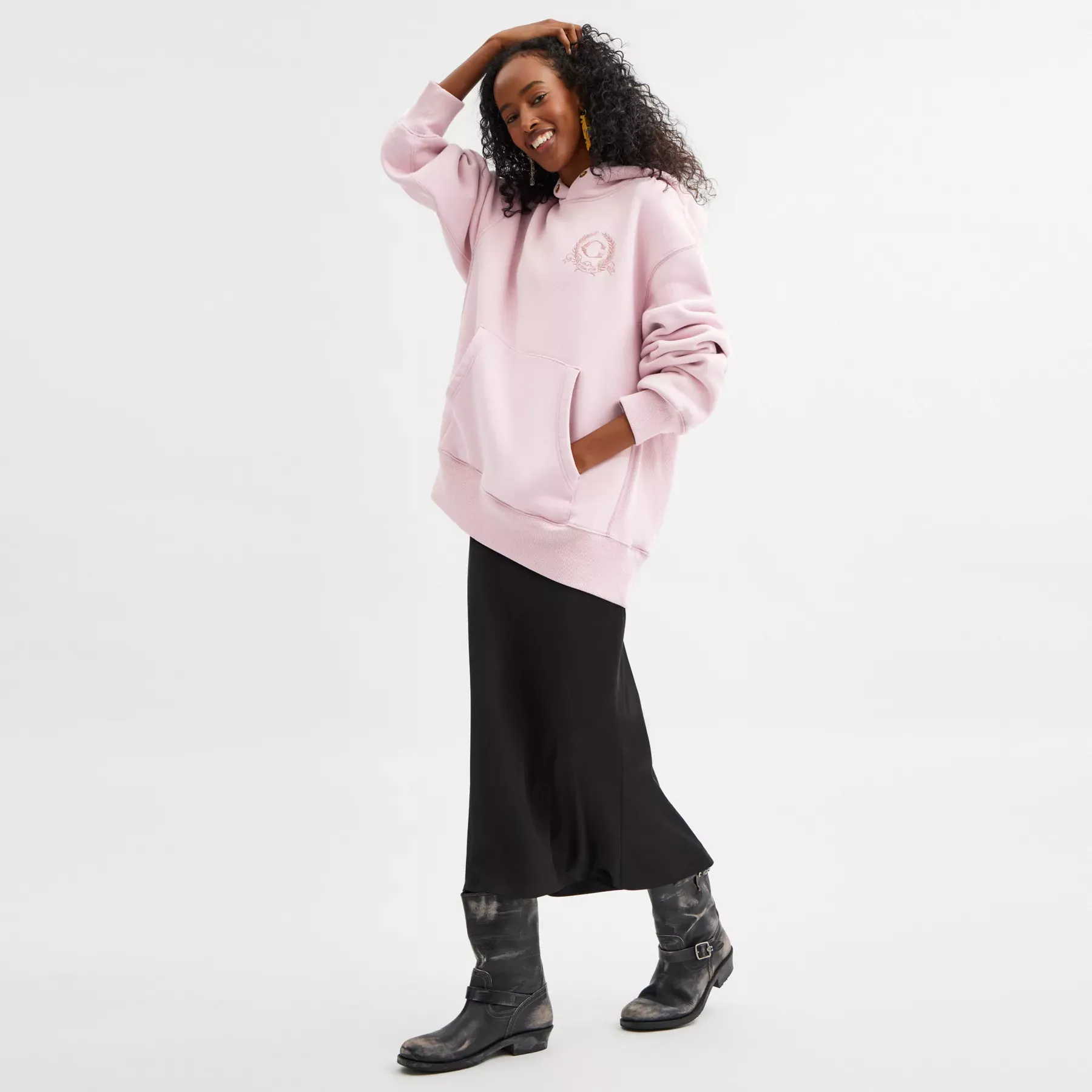 Oversized Signature Crest Hoodie In Organic Cotton Oversized Signature Crest Hoodie In Organic Cotton