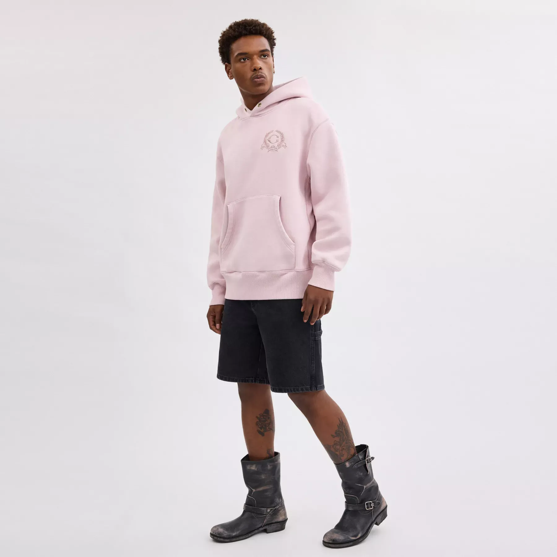 Oversized Signature Crest Hoodie In Organic Cotton Oversized Signature Crest Hoodie In Organic Cotton