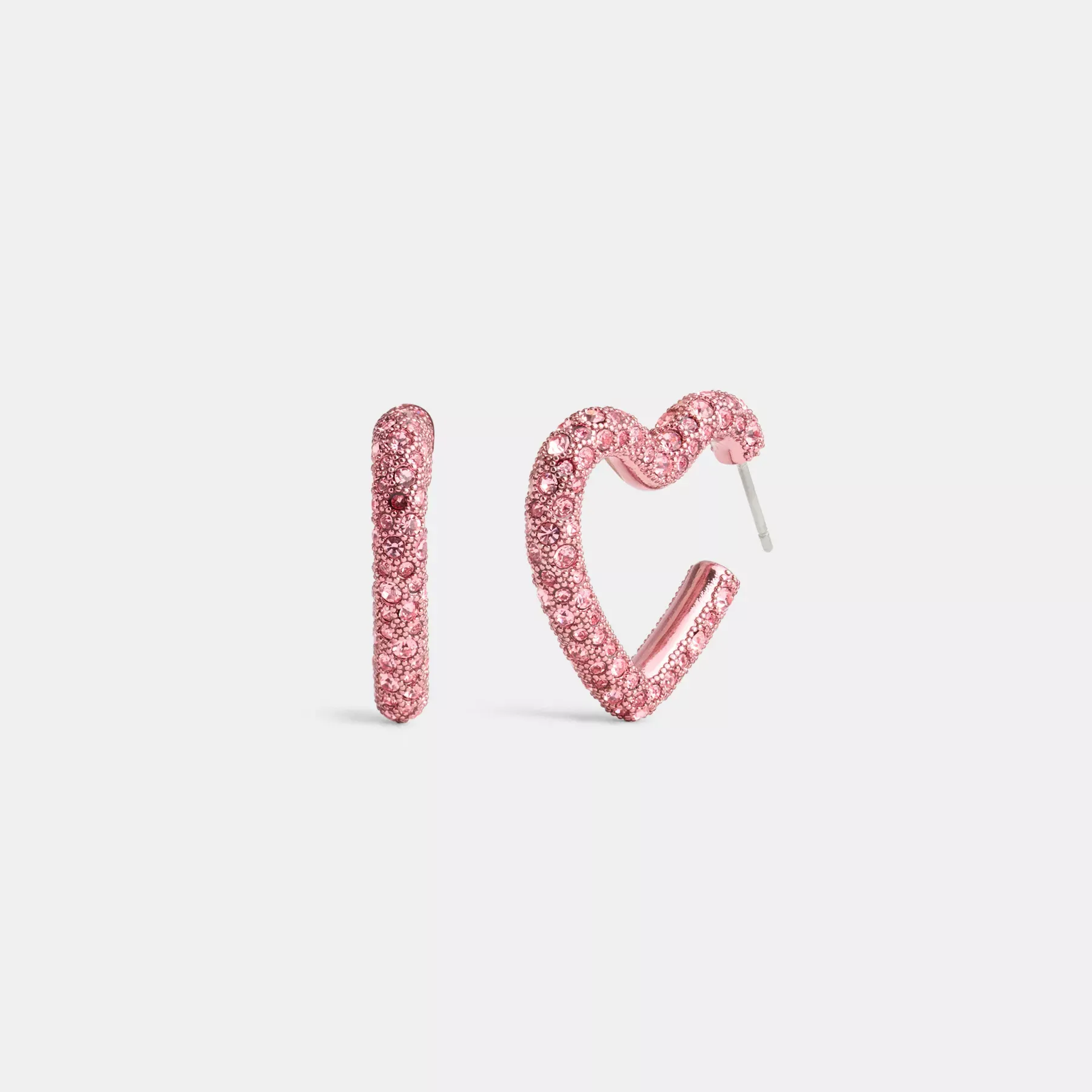Pavé Heart Hoop Earrings