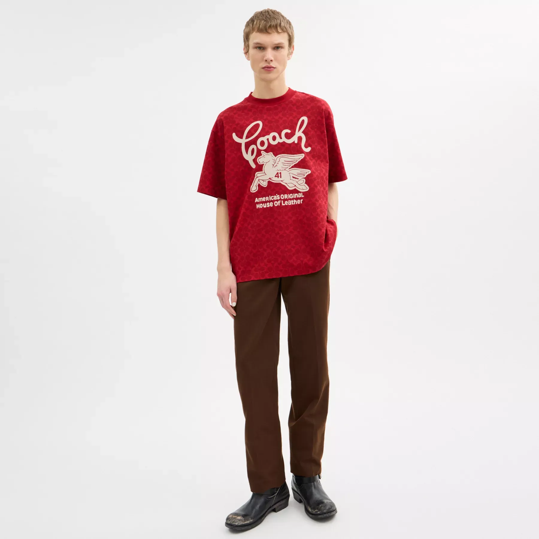 Relaxed Signature Pegasus T-Shirt In Organic Cotton Relaxed Signature Pegasus T-Shirt In Organic Cotton