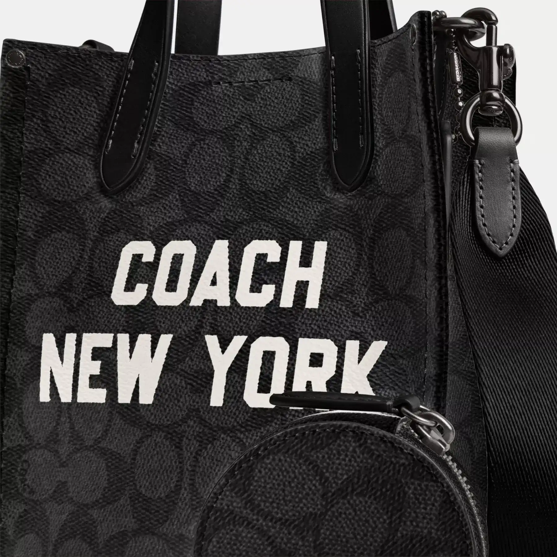 Relay Tote Bag 17 In Signature Canvas With Coach Graphic Relay Tote Bag 17 In Signature Canvas With Coach Graphic