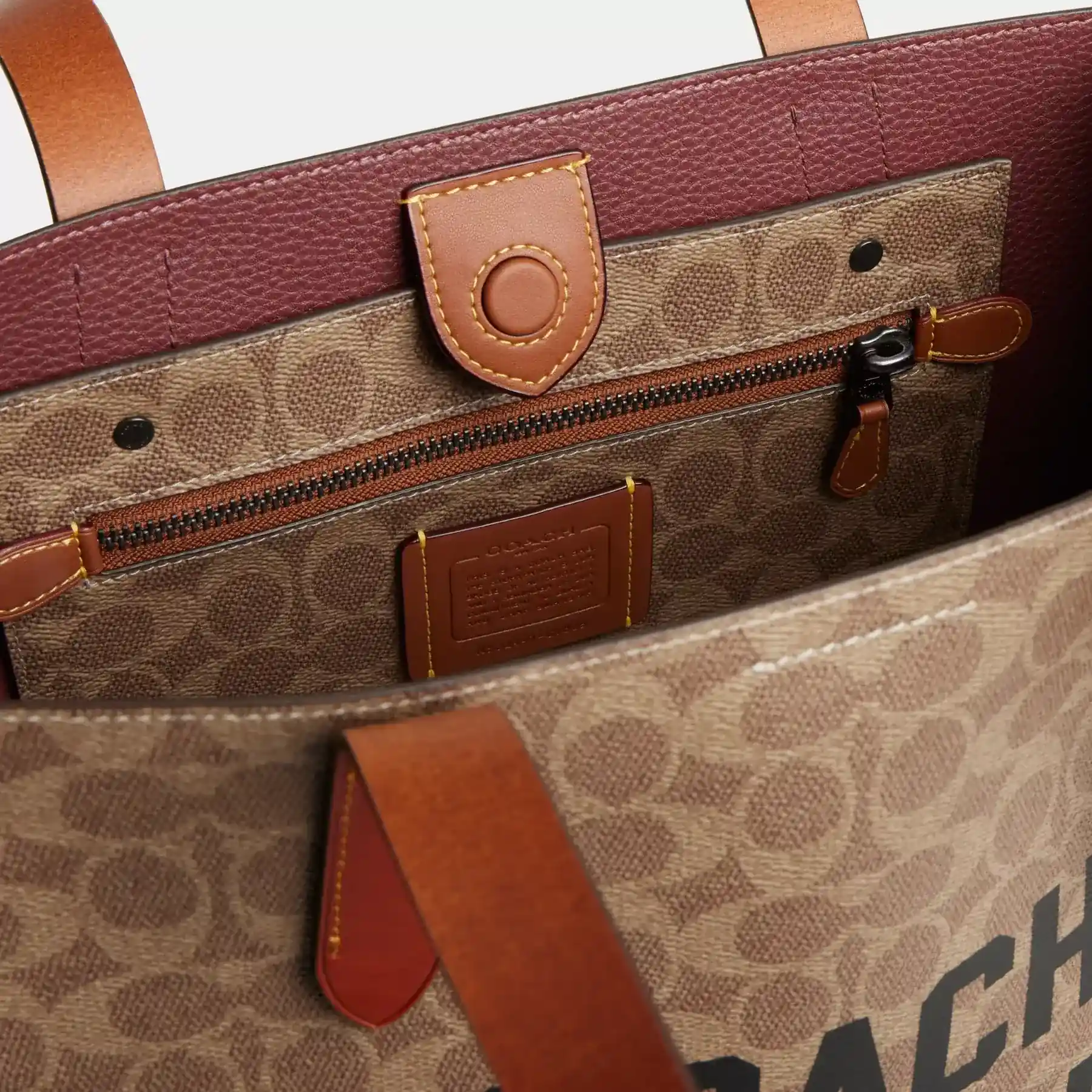 Relay Tote Bag 34 In Signature Canvas With Coach Graphic Relay Tote Bag 34 In Signature Canvas With Coach Graphic