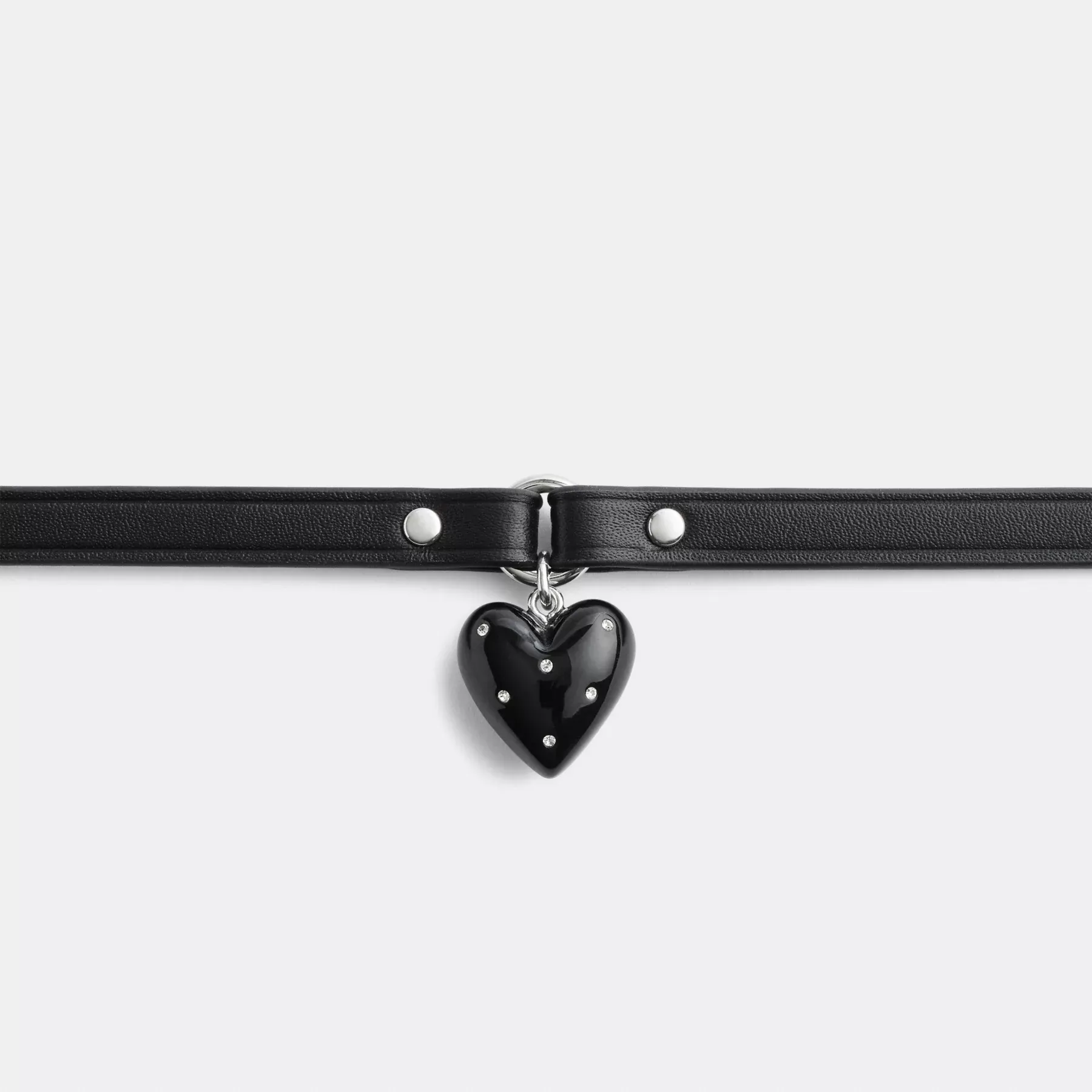 Resin Heart Charm Leather Choker Resin Heart Charm Leather Choker