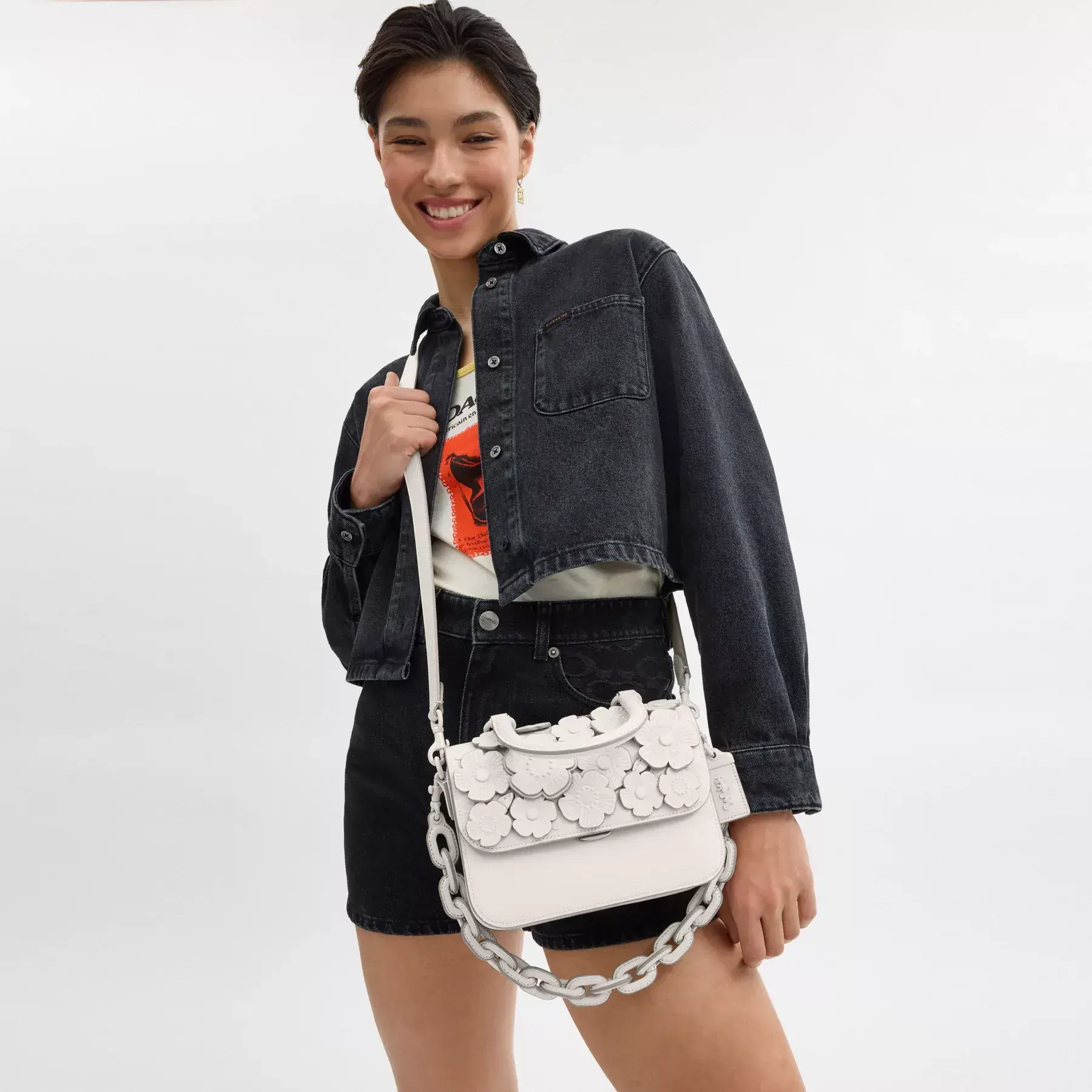 Rogue Top Handle Bag With Tea Rose Rogue Top Handle Bag With Tea Rose