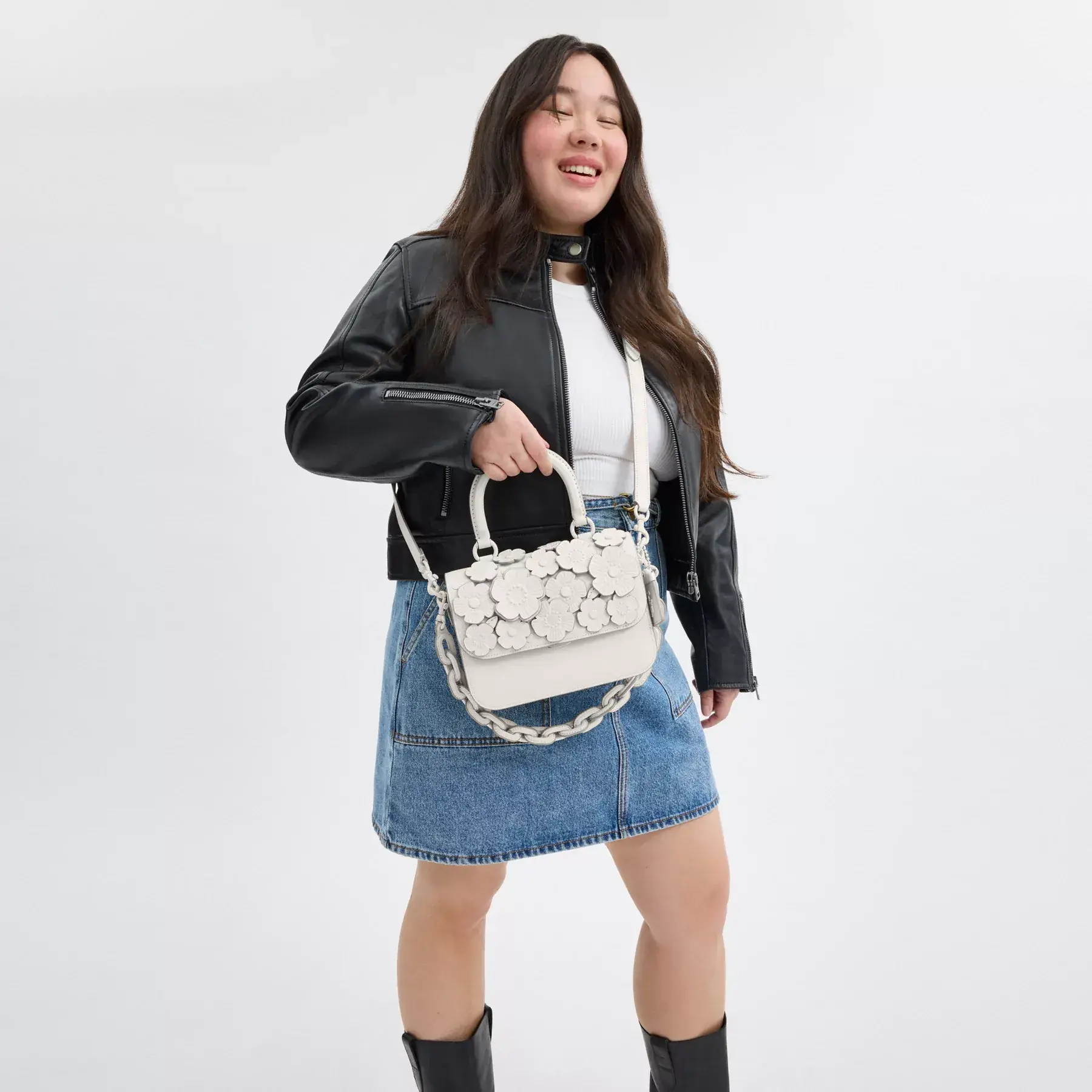 Rogue Top Handle Bag With Tea Rose Rogue Top Handle Bag With Tea Rose