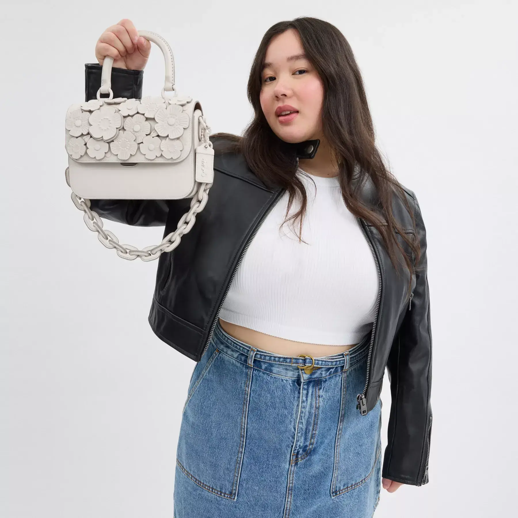 Rogue Top Handle Bag With Tea Rose Rogue Top Handle Bag With Tea Rose