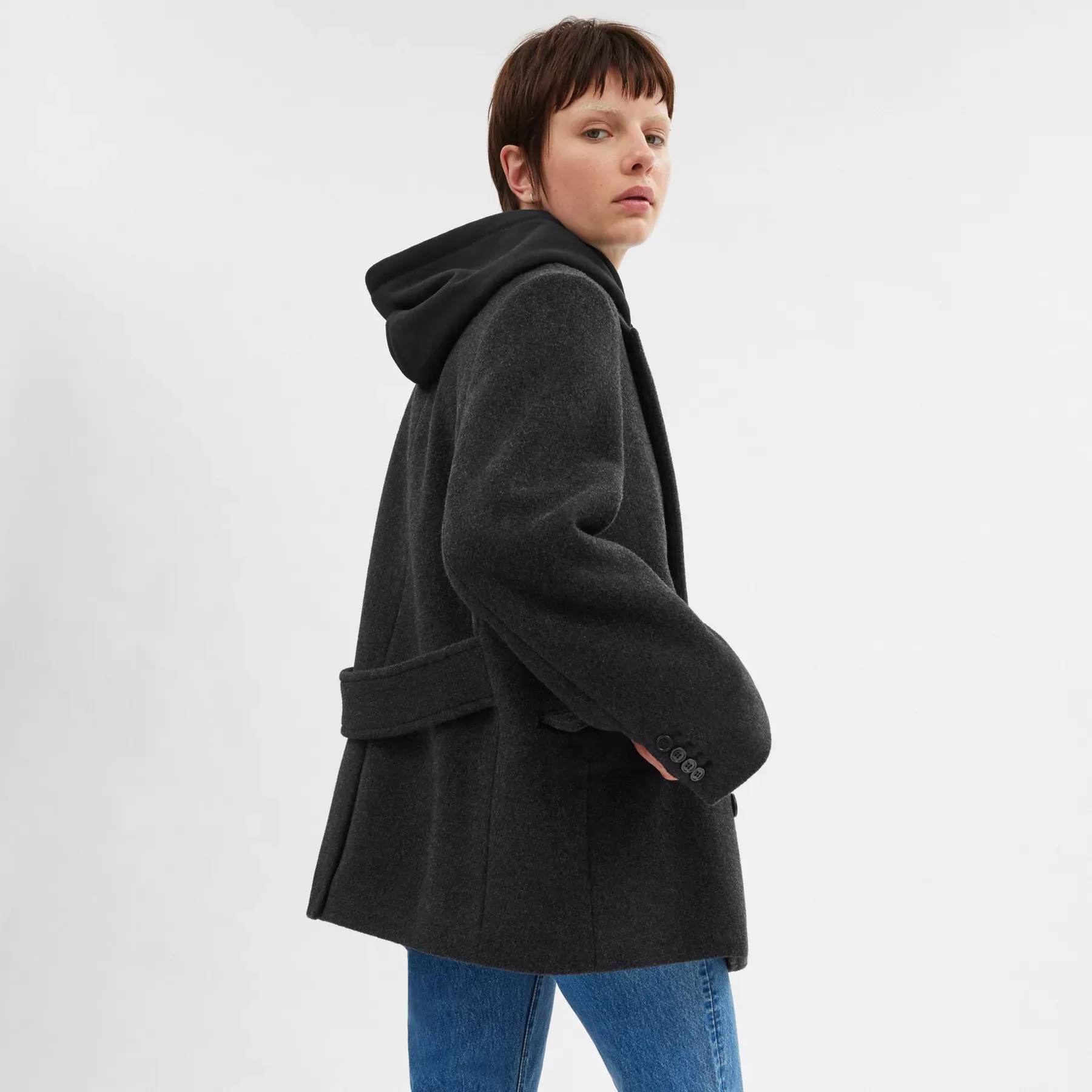 Short Coat In Recycled Wool Short Coat In Recycled Wool